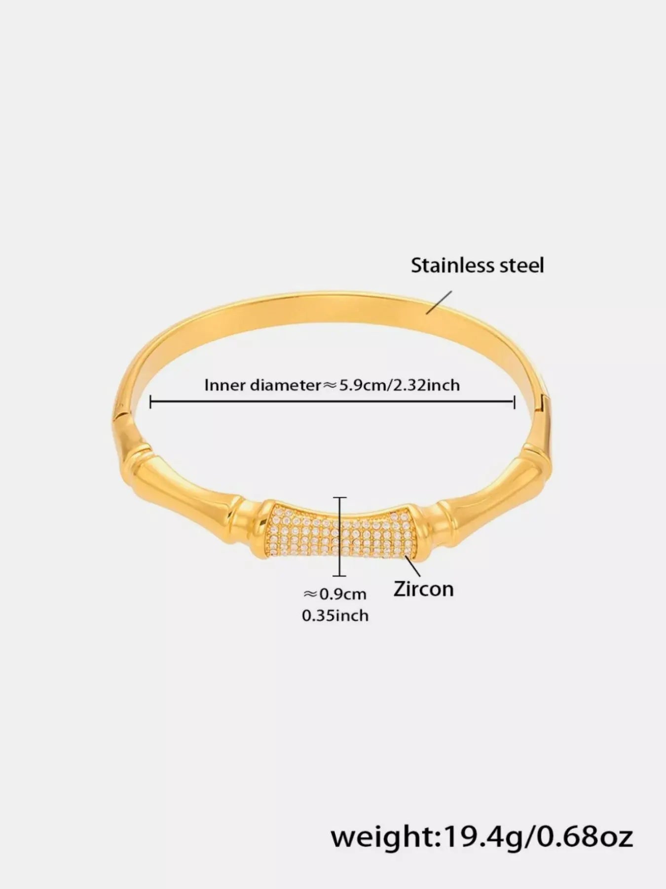 18K Gold-Plated Zircon Bracelet by Partner Label