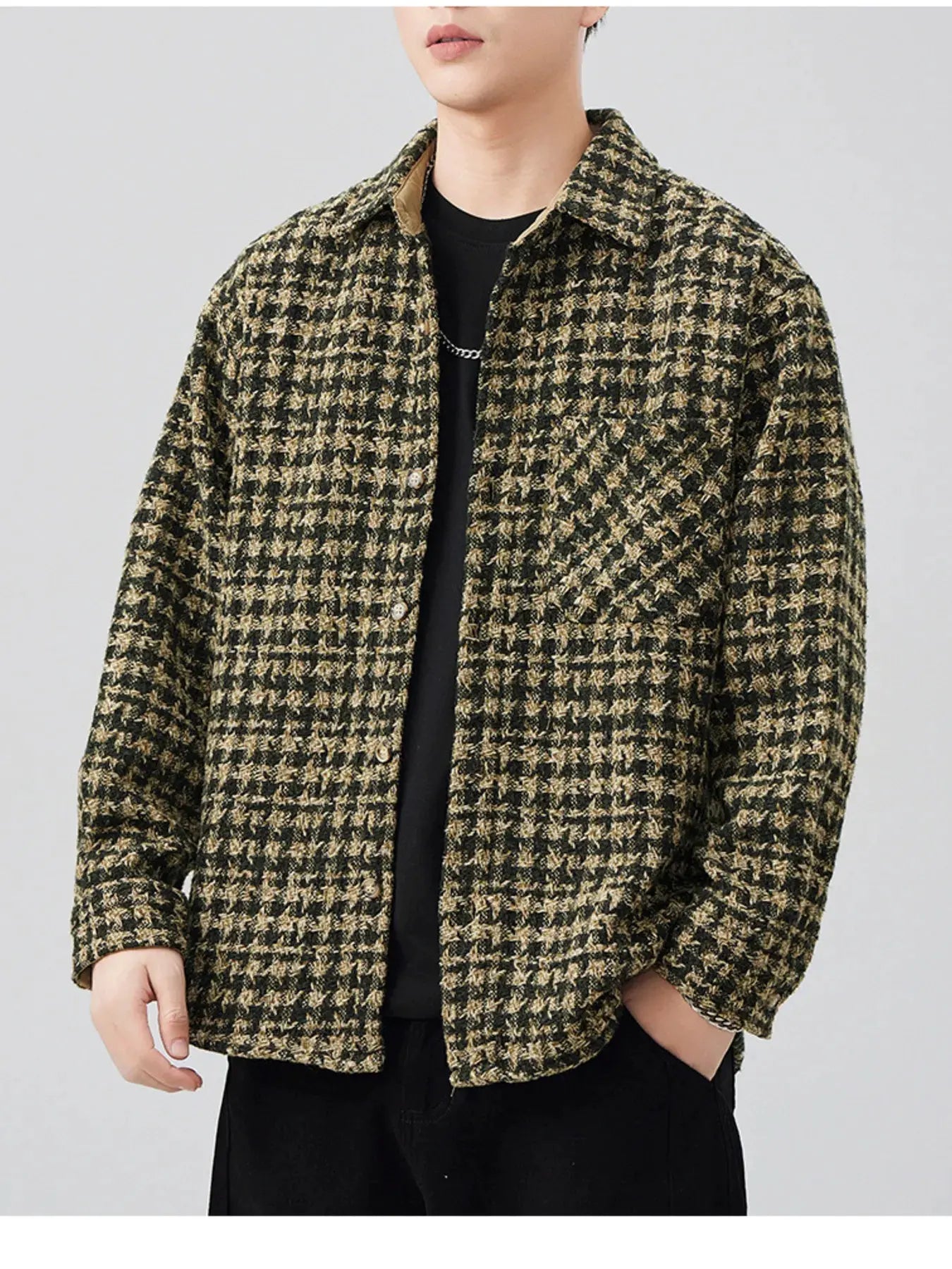 Men's Plus Size Button Up Long Sleeve Jacket by Partner Label
