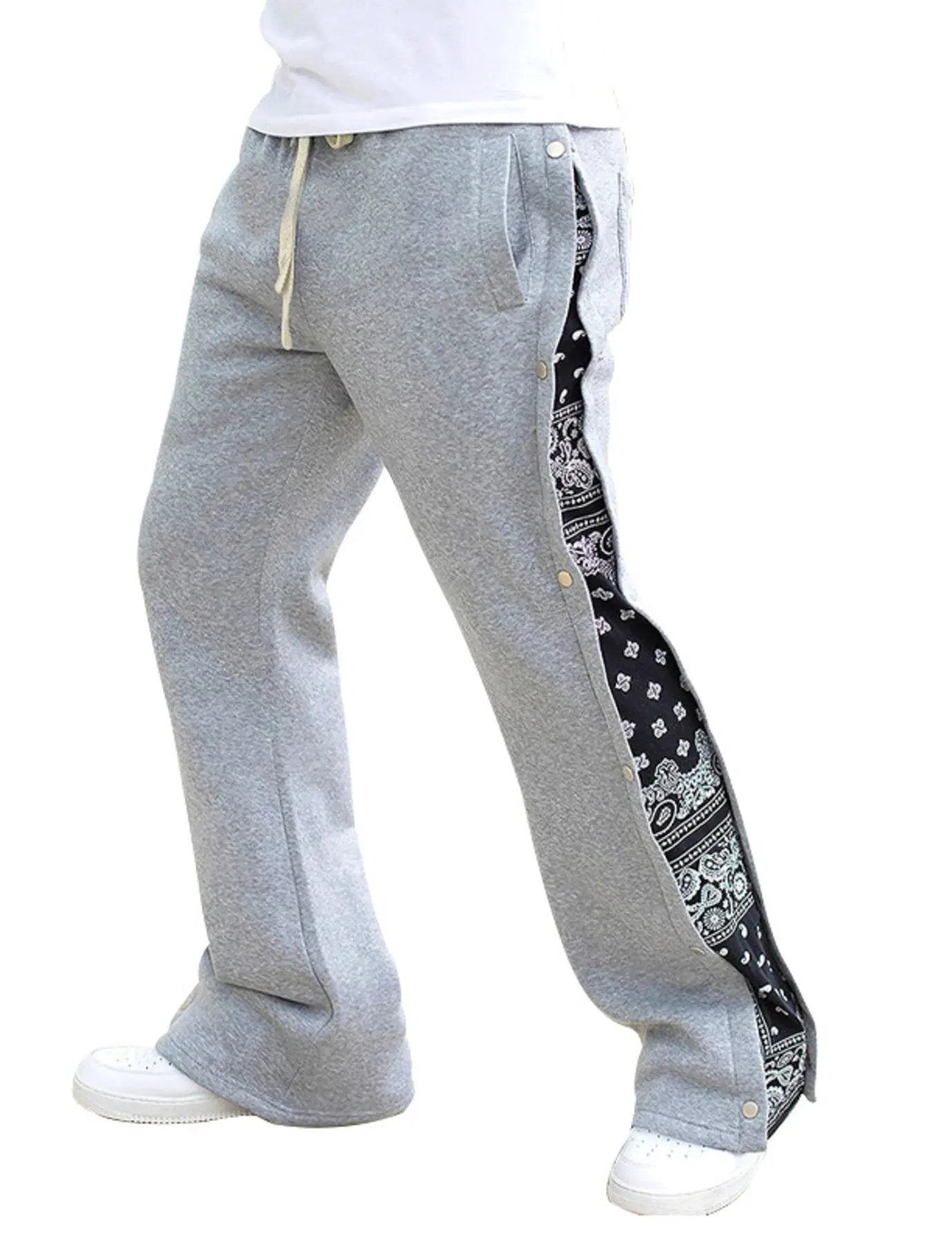 Men's Full Size Side Snap Button Pants Plus Size by Trendsi