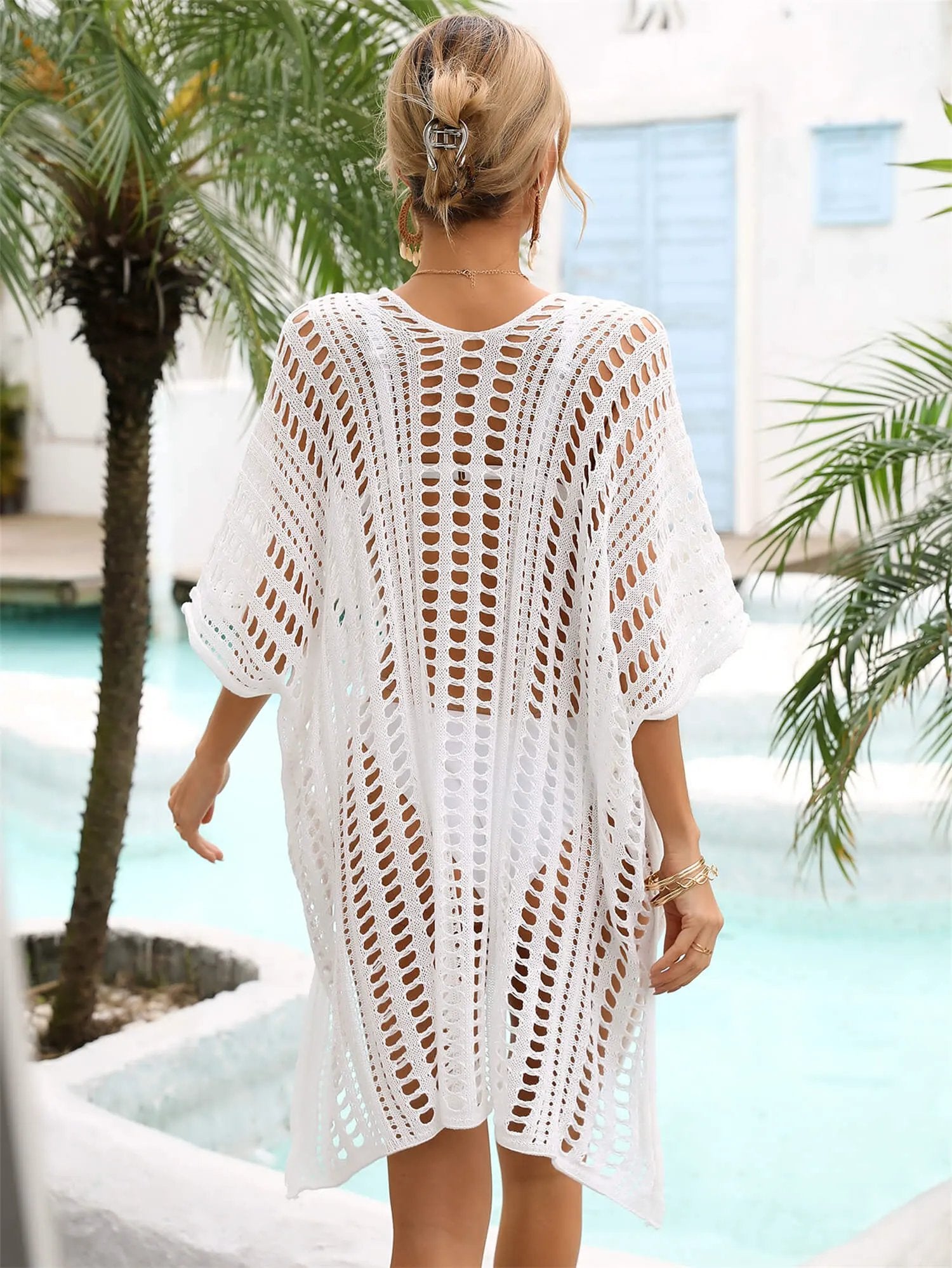 Angel Wings Side Slit Dolman Sleeve Cover-Up by Partner Labels
