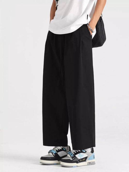 Men's Plus Size Drawstring Wide Leg Pants by Partner Label
