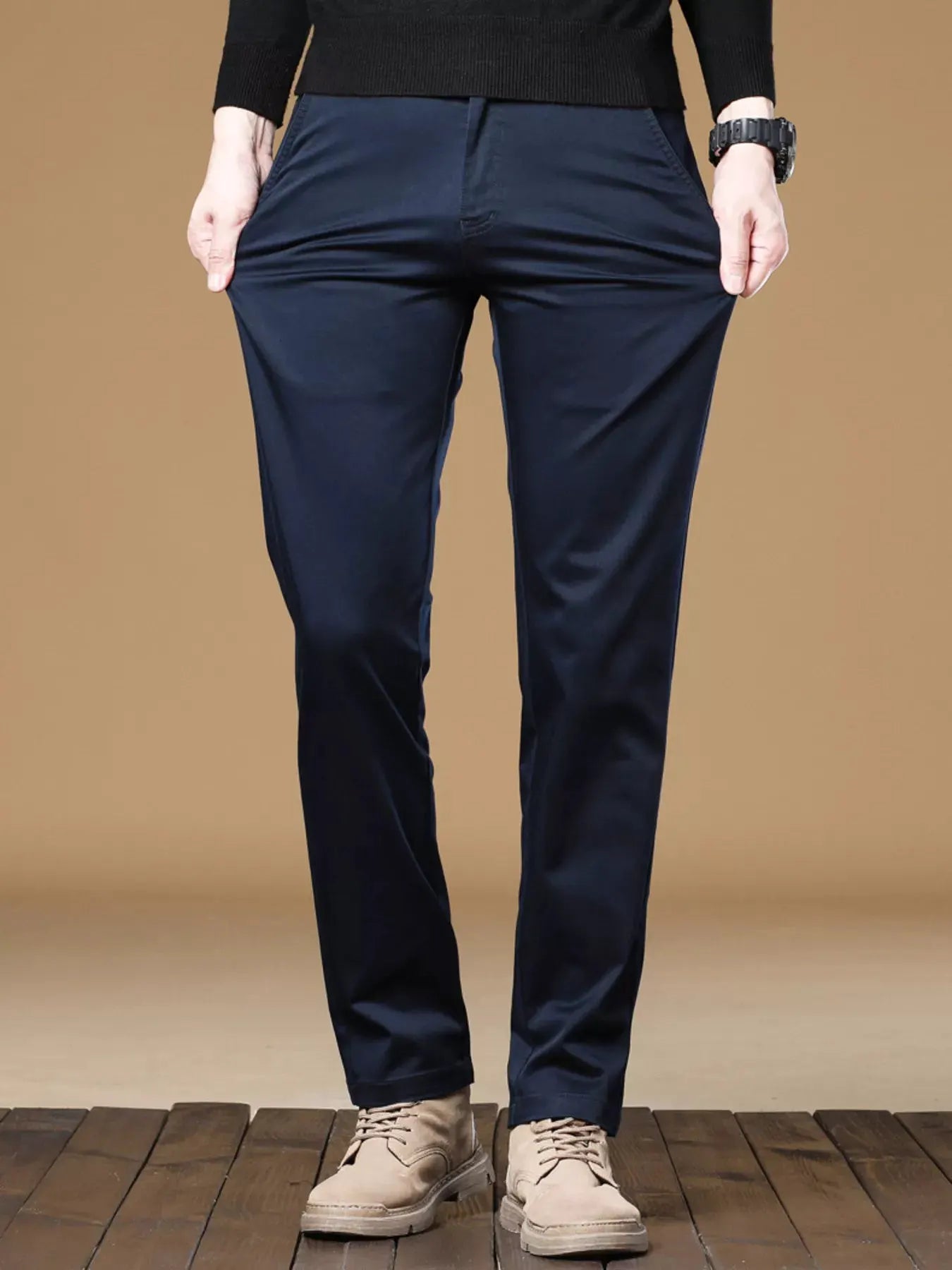 Men's Stretch Fit Casual Pants by Trendsi