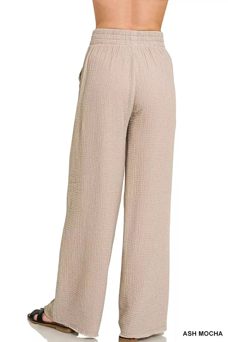 Zenana Double Gauze Lounge Pants by Zenana