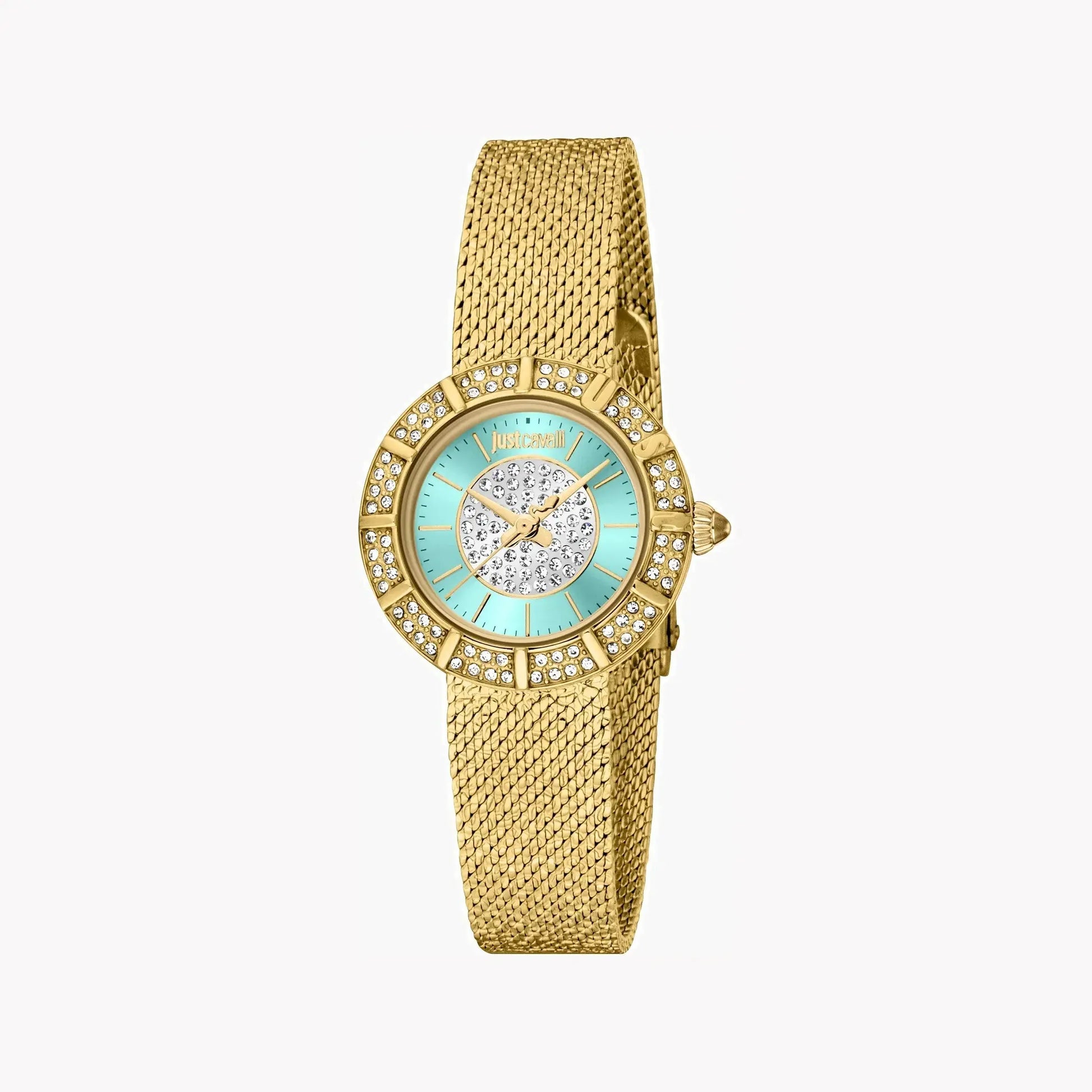 Just Cavalli Women's Gold Stainless Steel Watch, Turquoise Dial | Jc1l253m0065 by JUST CAVALLI