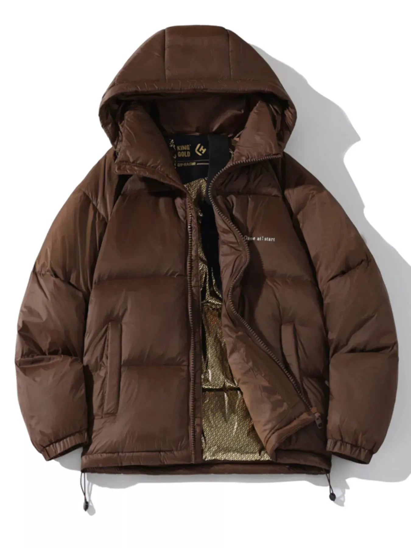 Men's Plus Size Hooded Lightweight Puffer Jacket by Partner Label