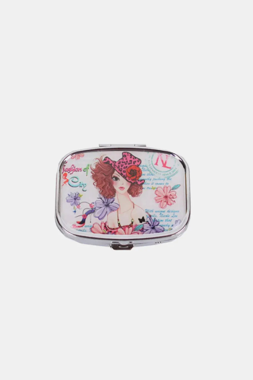 Nicole Lee USA Print Metallic Rectangular Pill Case by Nicole Lee USA