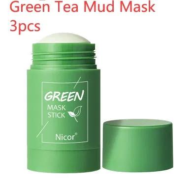 Cleansing Green Tea Mask Clay Stick Oil Control Anti-Acne Whitening Seaweed Mask Skin Care by Anybestbuy Store