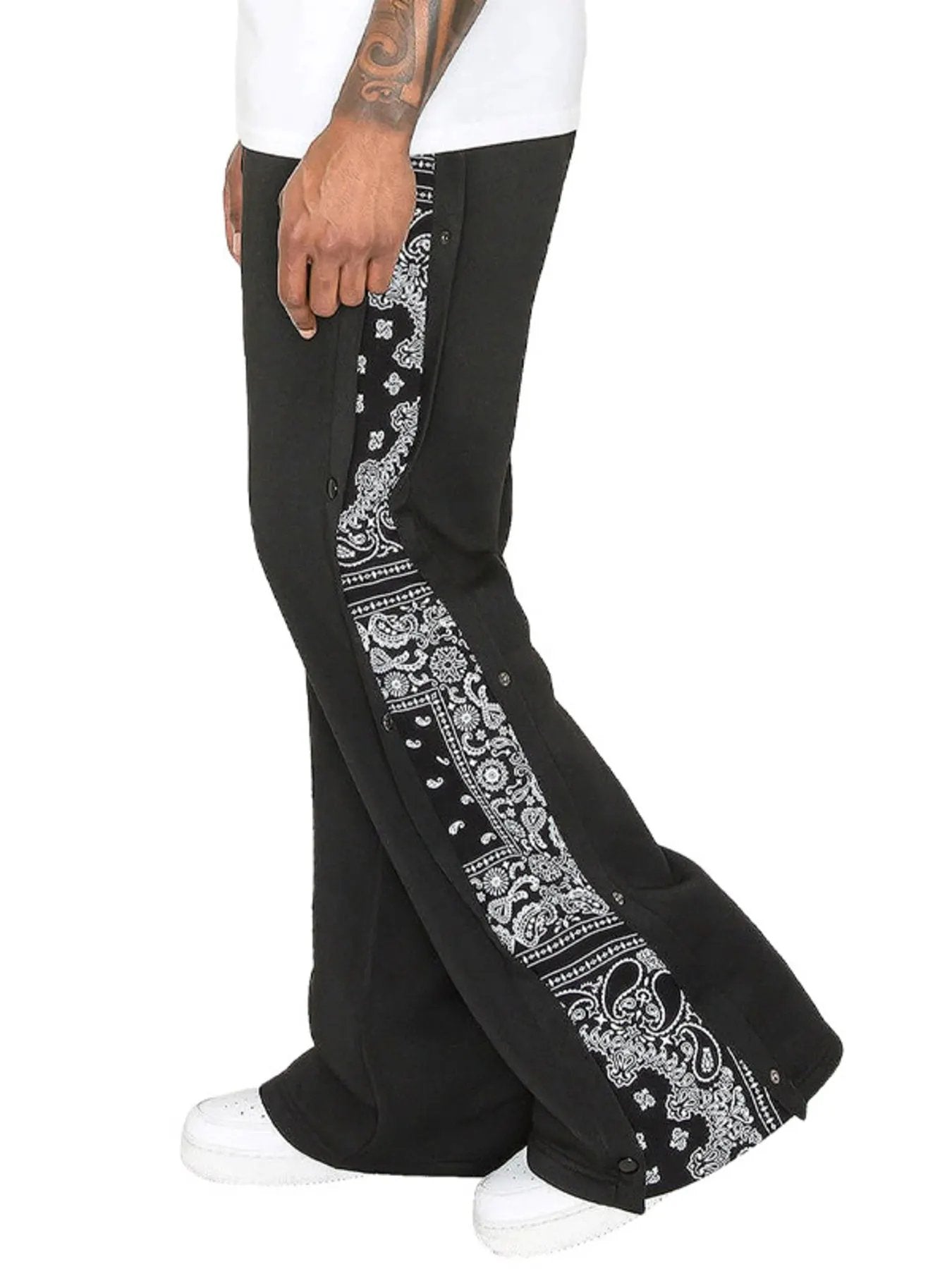 Men's Full Size Side Snap Button Pants Plus Size by Trendsi