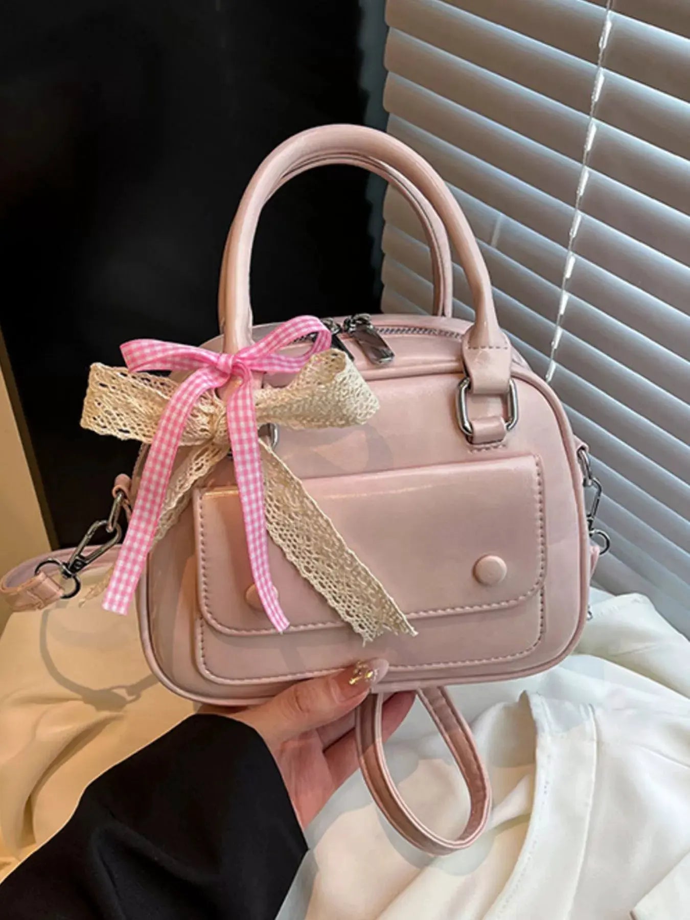 Bow Decor Top Handle Handbag by Partner Label