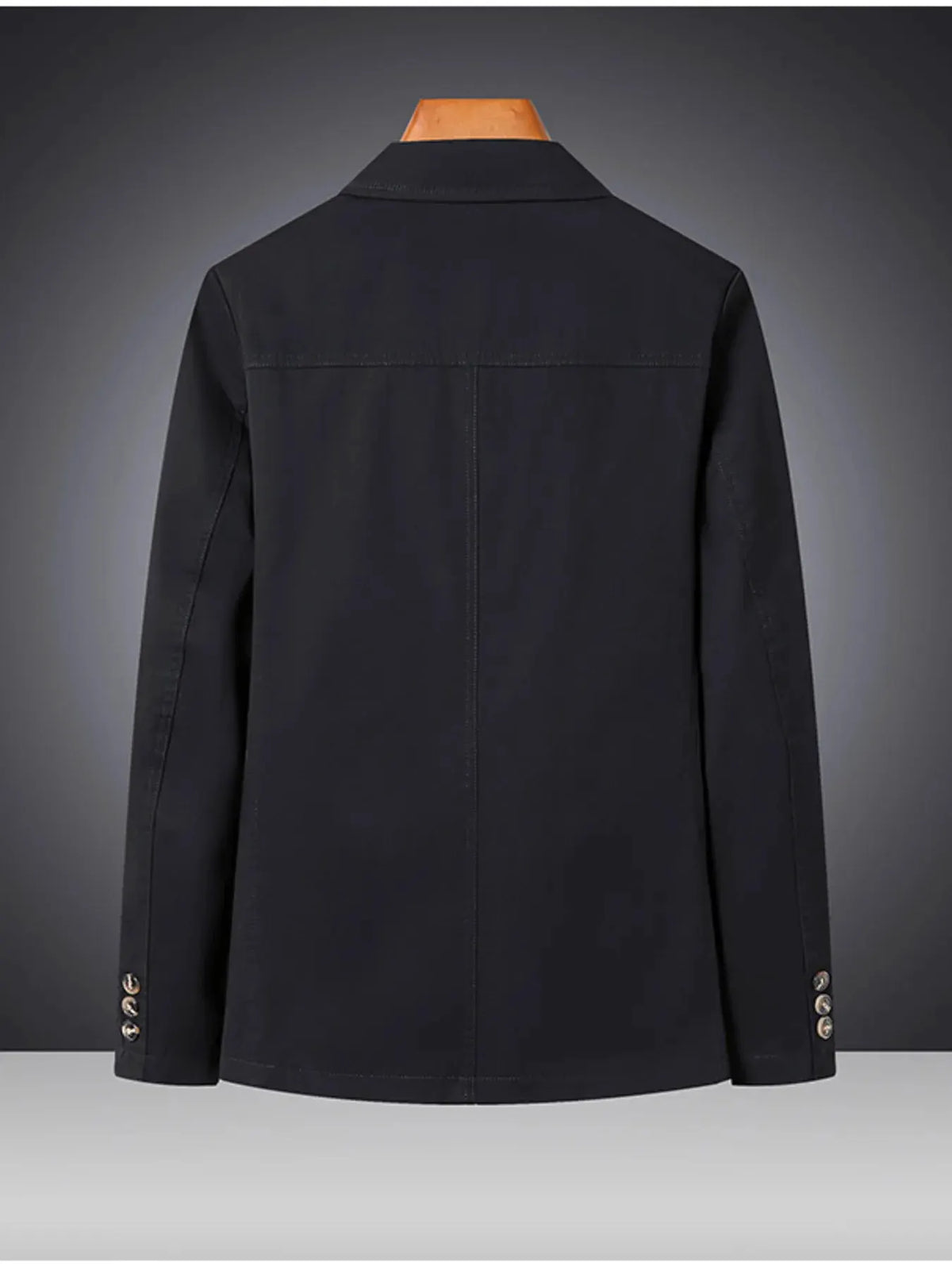 Men's Plus Size Lapel Collar Long Sleeve Blazer by Trendsi