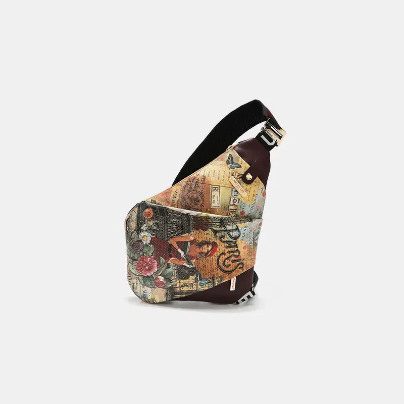 Nicole Lee USA Vegan Leather Leopard & Lip Pattern Crossbody Bag by Nicole Lee USA