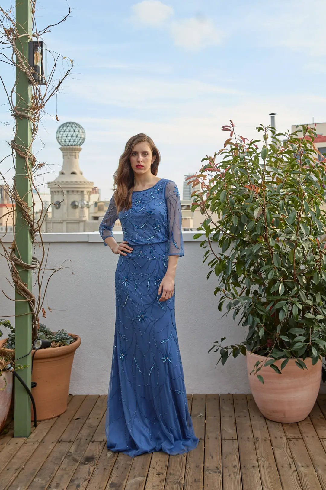 Kalinda Hand‑Embroidered Evening Dress Made in Spain by Ceylan Bcn