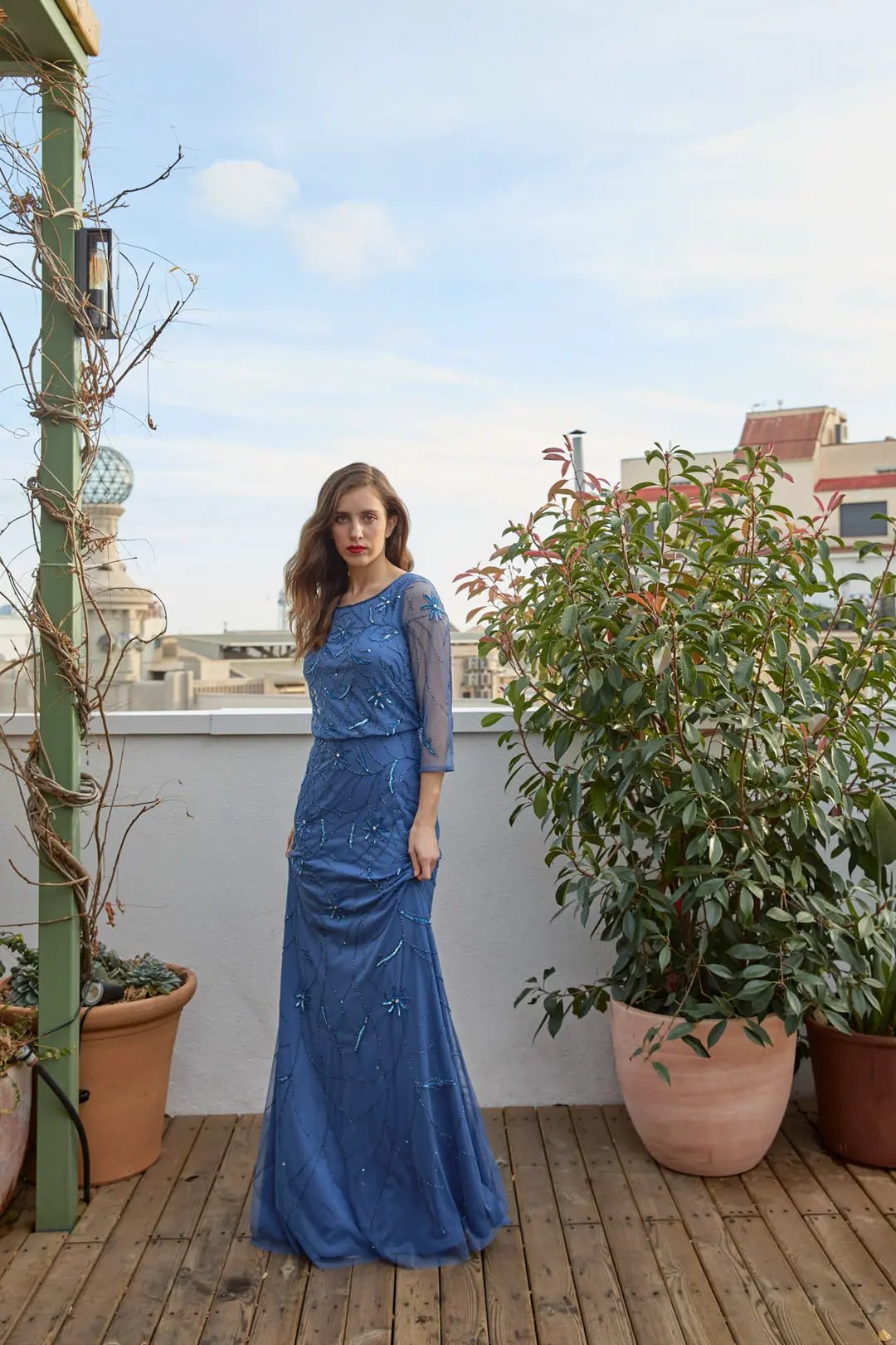 Kalinda Hand‑Embroidered Evening Dress Made in Spain by Ceylan Bcn