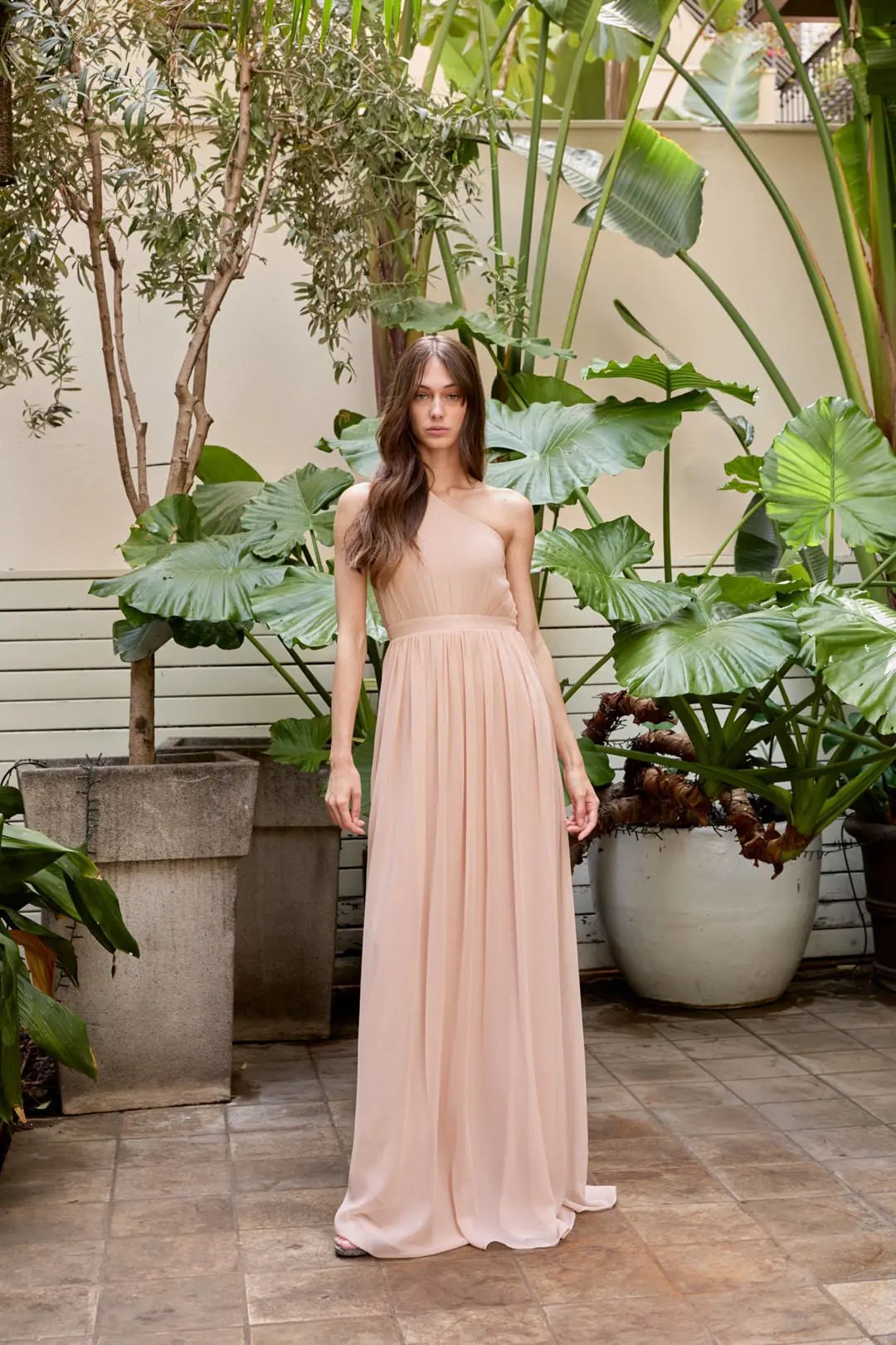 Aquila Gown in Flowing Chiffon Made in Spain by Ceylan Bcn