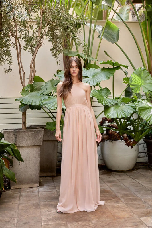 Aquila Gown in Flowing Chiffon Made in Spain by Ceylan Bcn