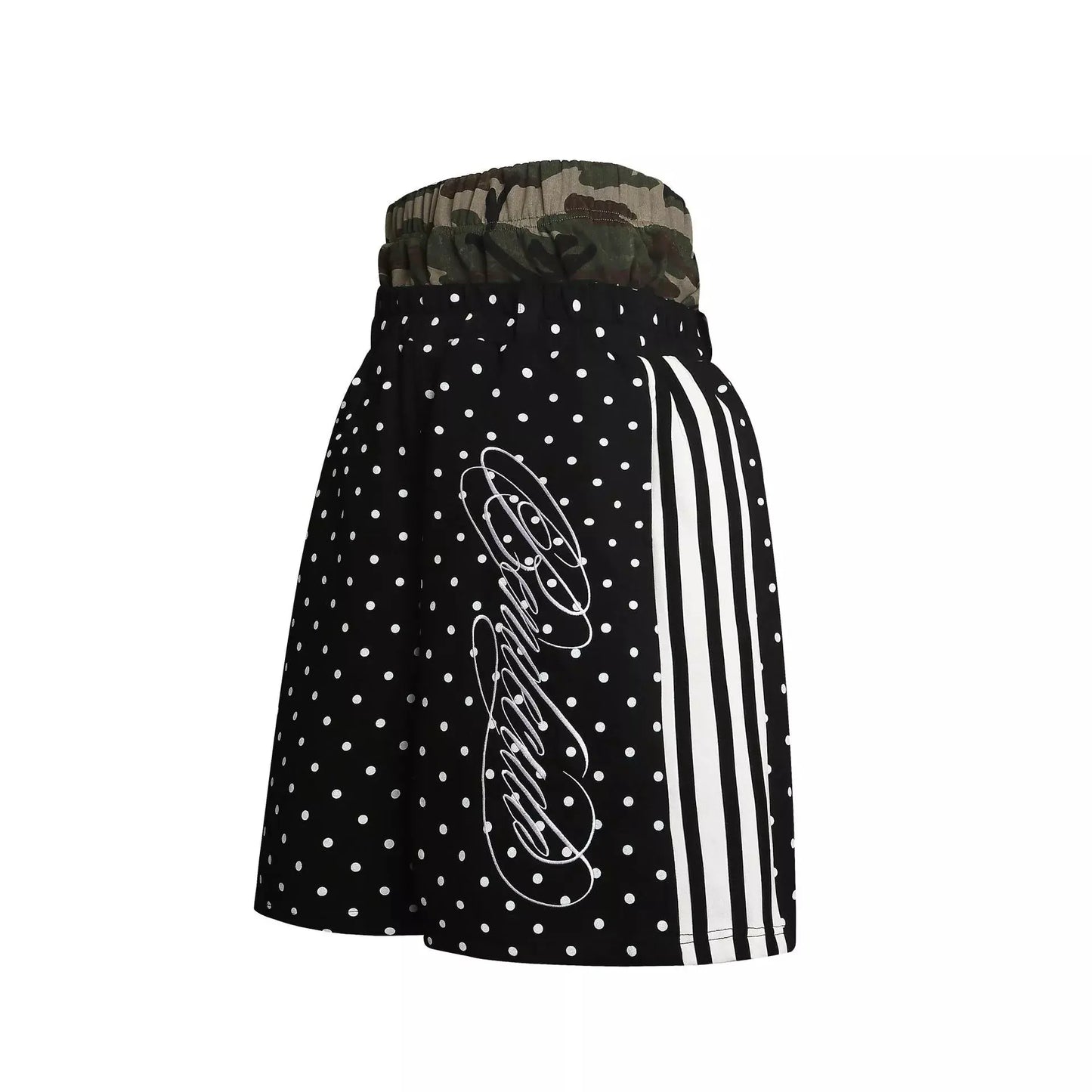 Men's Polka Dot Boxing Shorts with Camouflage Waistband by Trendsi