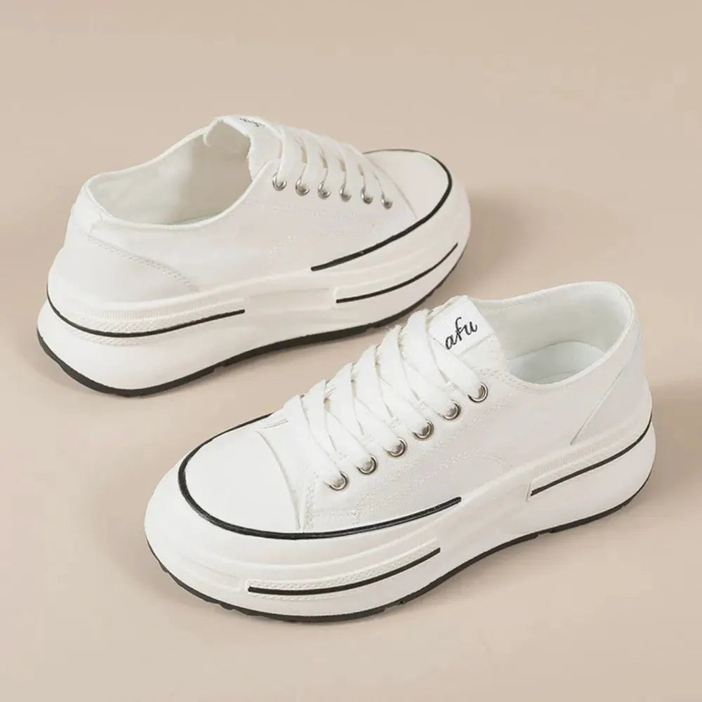 Tied Round Toe Platform Sneakers by Partner Label
