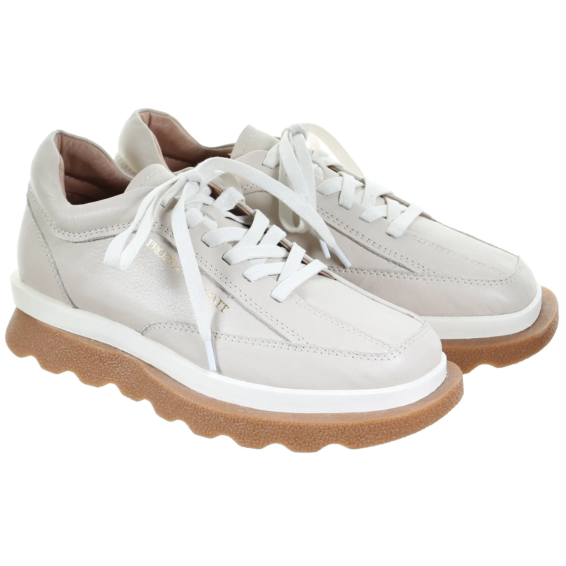 Double Layer Leather Sneaker (BEIGE) by PRODUIT PARFAIT