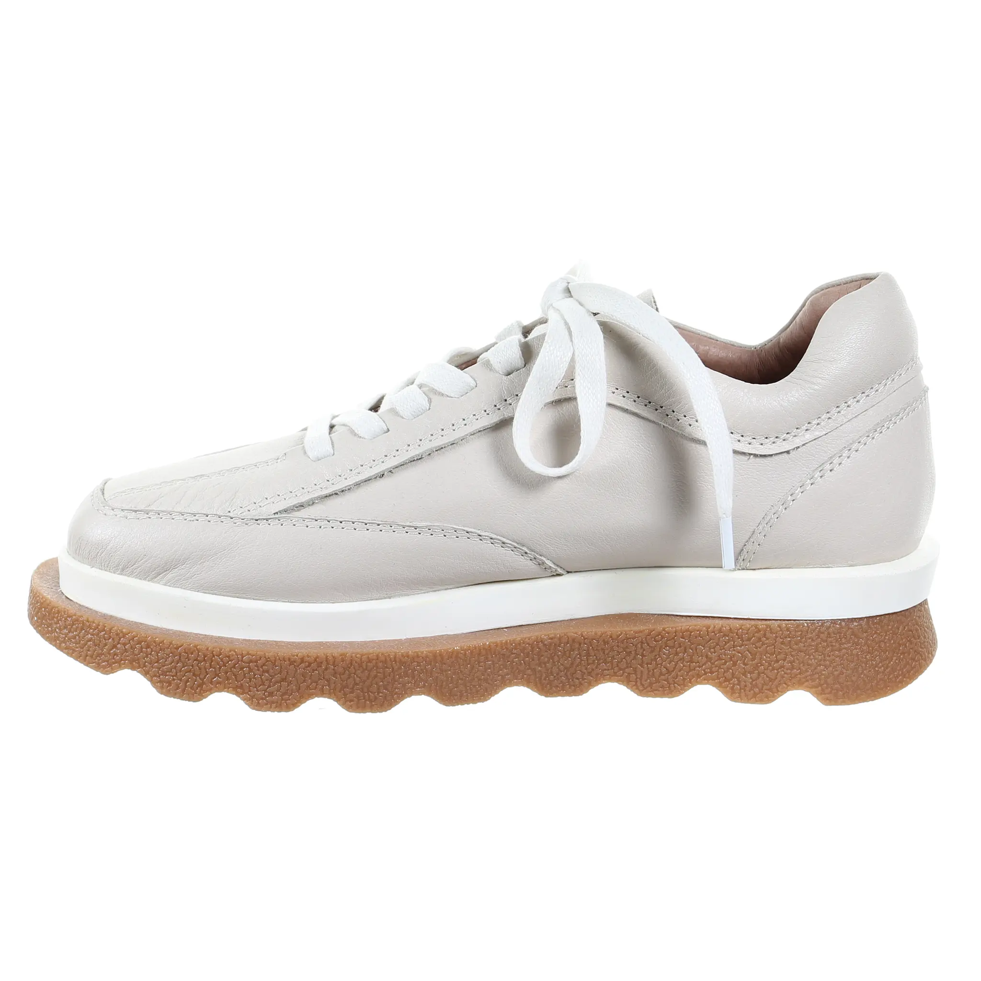 Double Layer Leather Sneaker (BEIGE) by PRODUIT PARFAIT