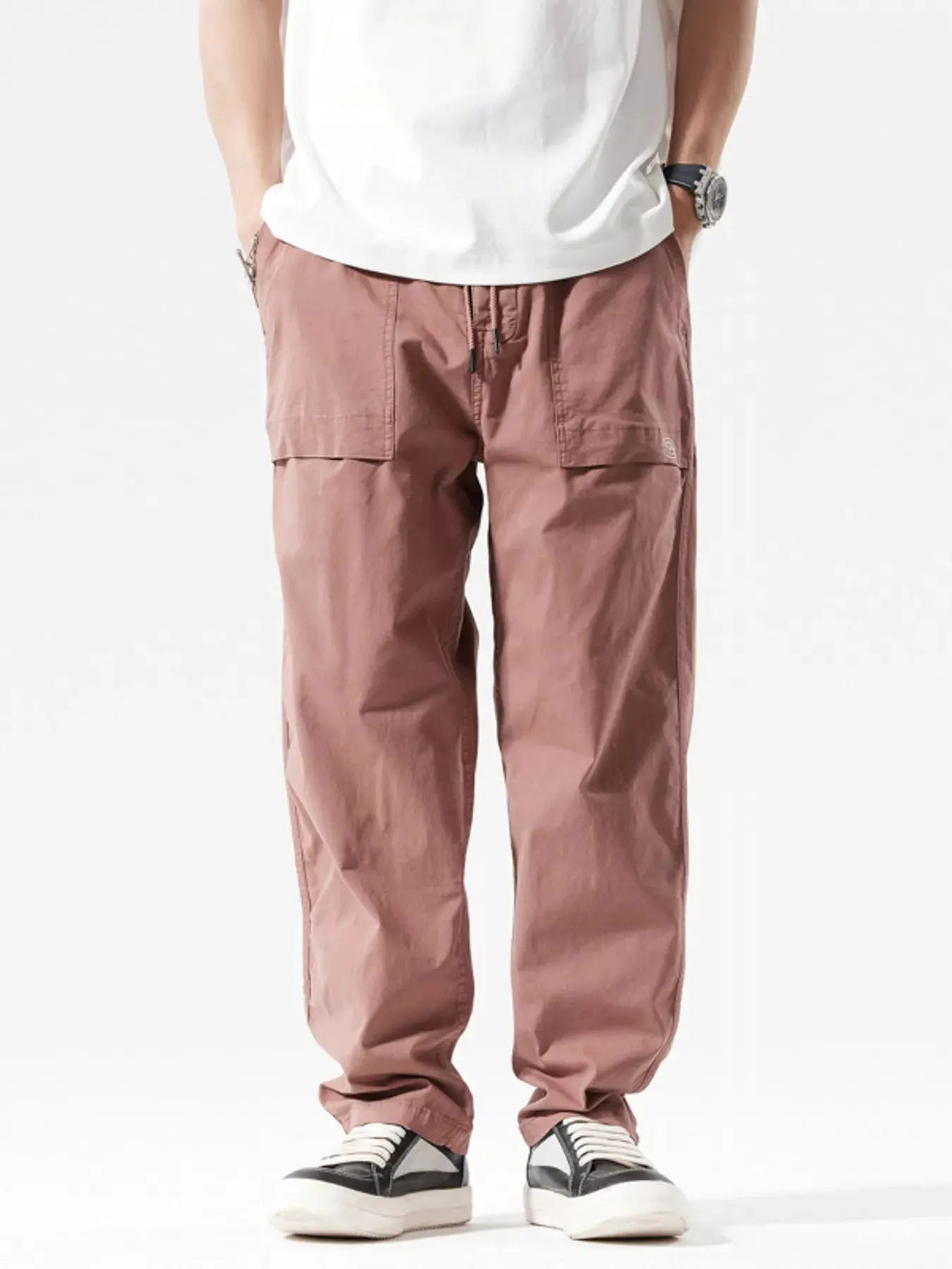 Men's Full Size Casual Cargo Pants with Multiple Pockets Plus Size by Partner Label