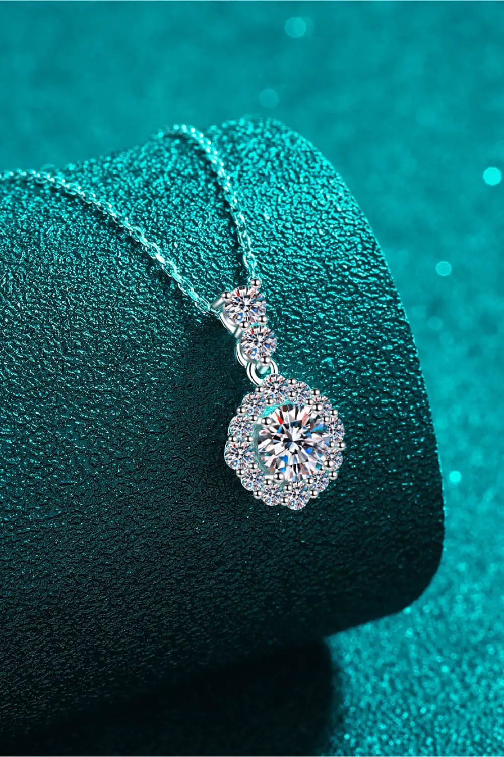 1 Carat Moissanite 925 Sterling Silver Necklace by Partner Labels