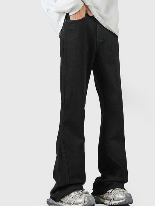 Men's Full Size Raw Hem Flare Jeans Plus Size by Partner Label