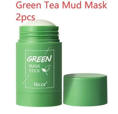 Cleansing Green Tea Mask Clay Stick Oil Control Anti-Acne Whitening Seaweed Mask Skin Care by Anybestbuy Store