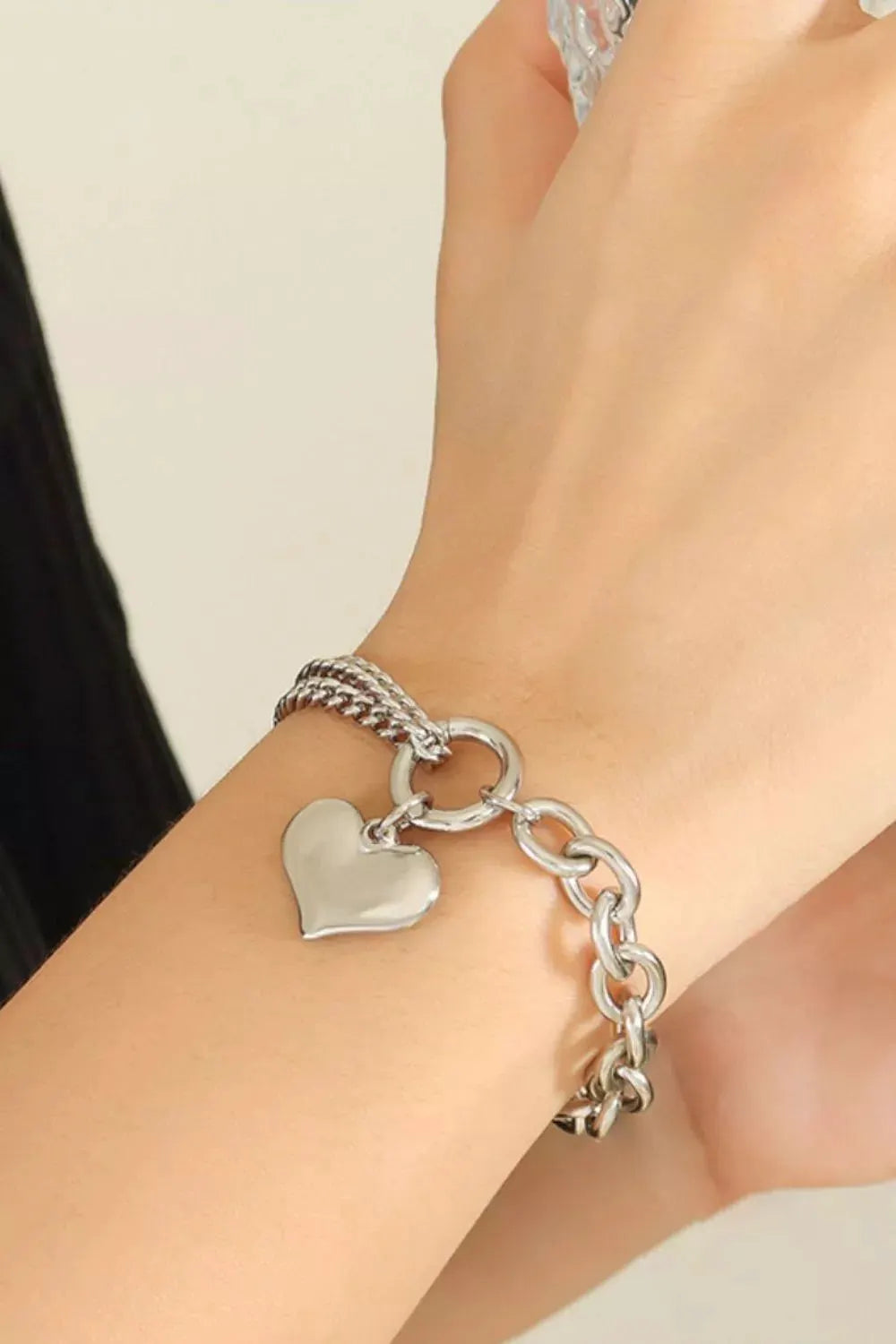 Half Chunky Chain Titanium Steel Bracelet by Partner Label