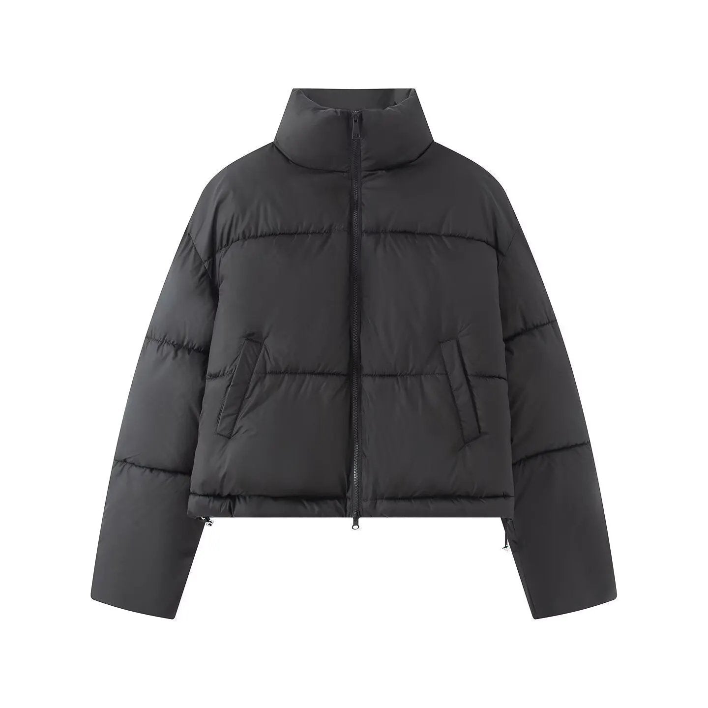 TitleWomen's Matte Black Short Puffer Jacket BYMANYC ® New York CONTEMPORARY VIBRANT MODERN FASHION - New Collection by BYMANYC ® New York