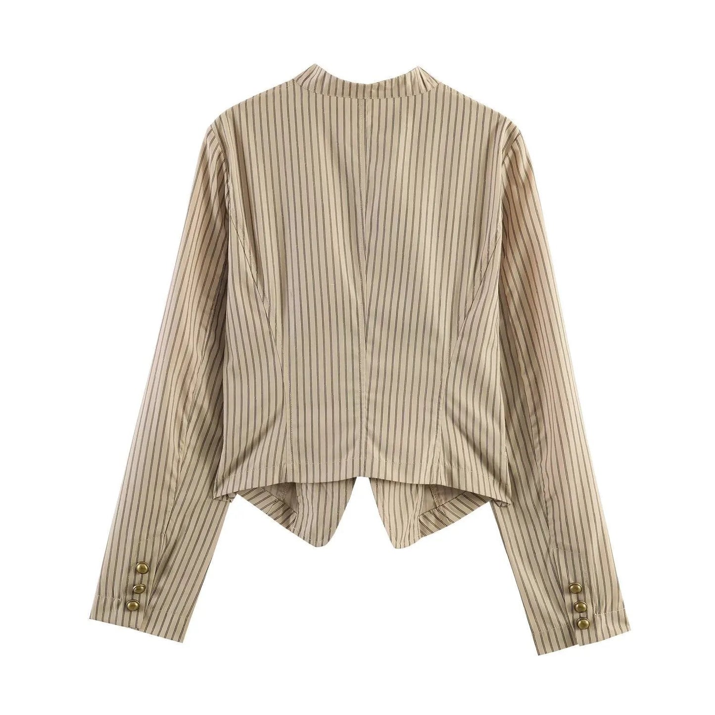 Women's Asymmetric Pinstripe Cropped Jacket BYMANYC ® New York CONTEMPORARY VIBRANT MODERN FASHION - New Collection by BYMANYC ® New York
