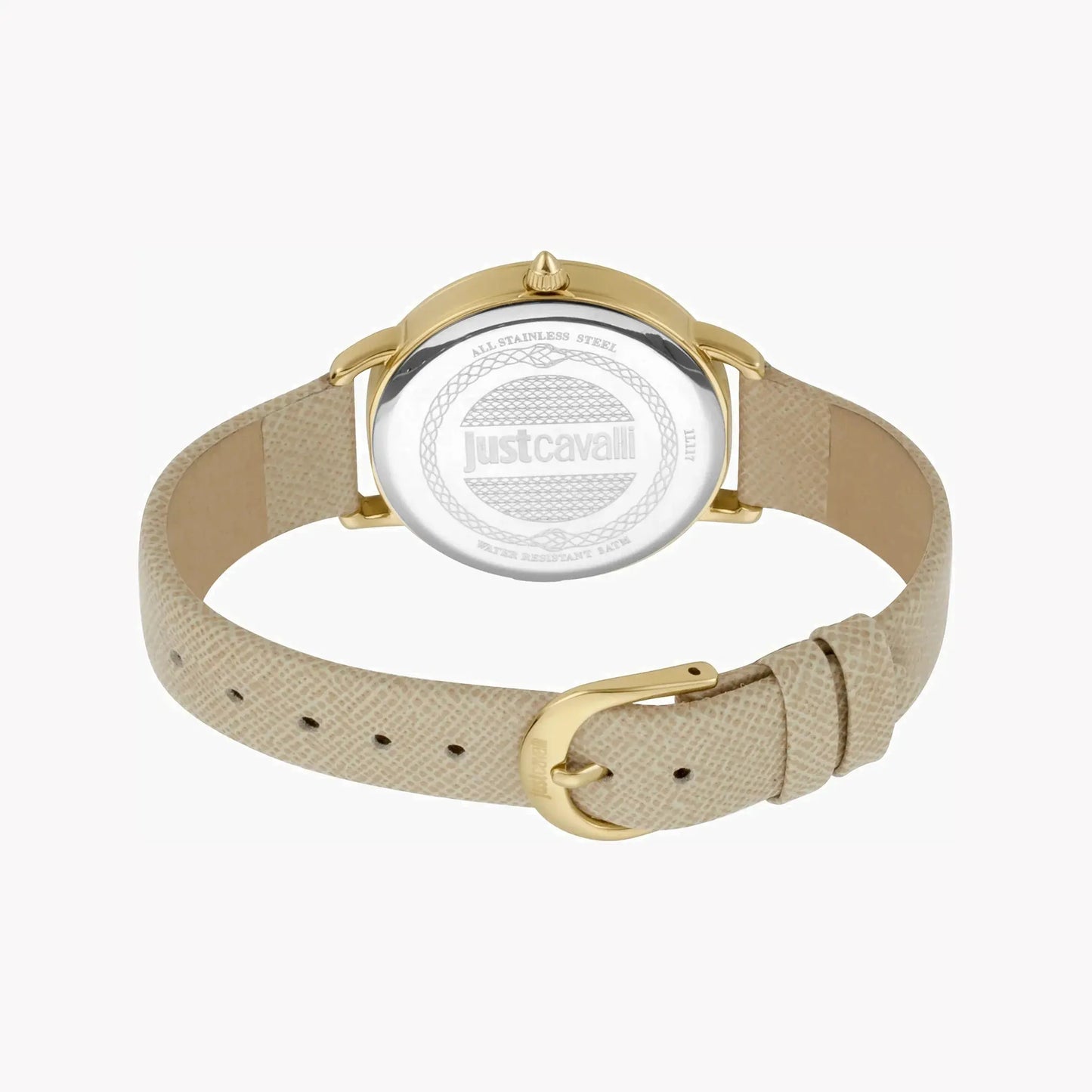 Just Cavalli Women's Beige Leather Watch, Gray Dial | Jc1l117l0035 by JUST CAVALLI