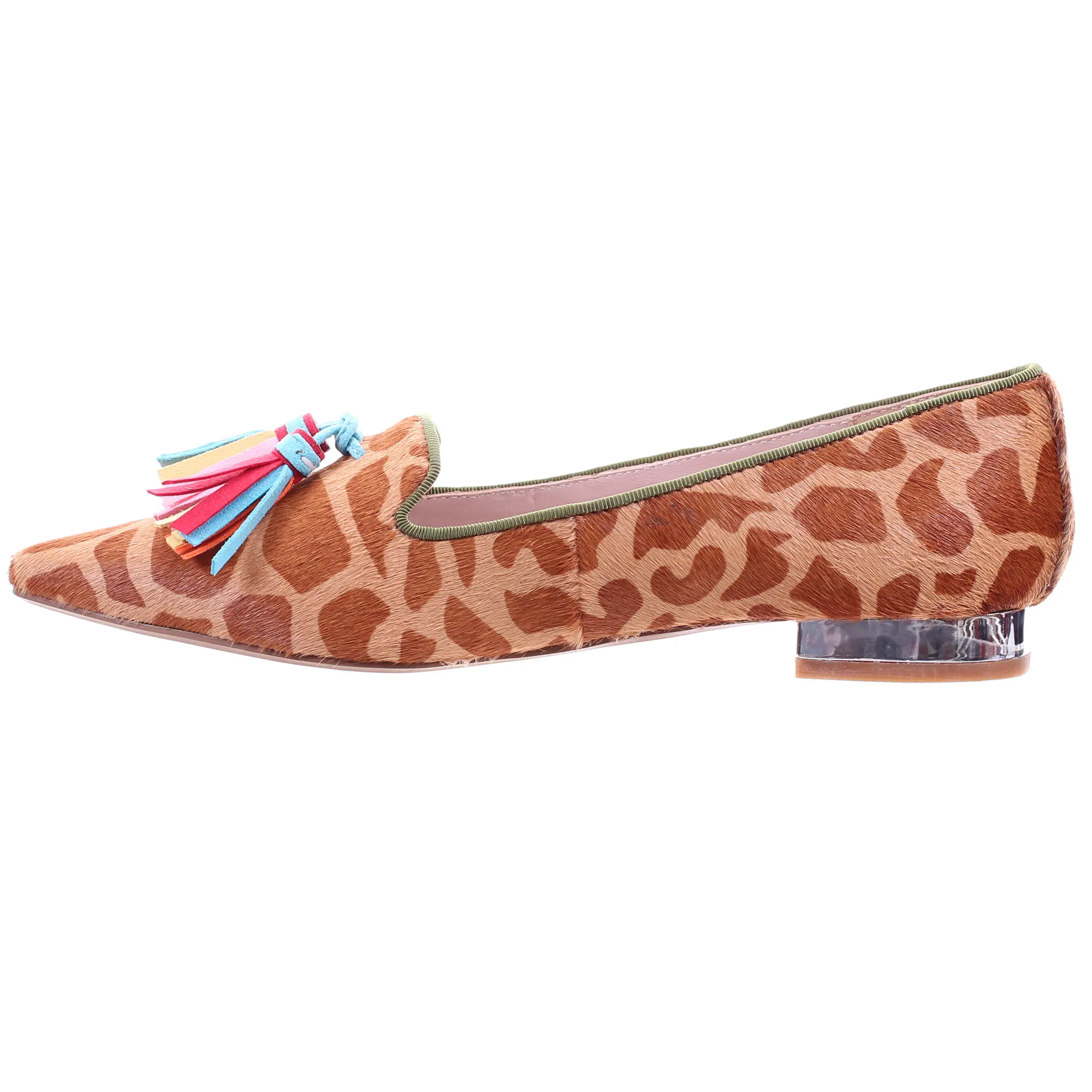 Giraffe Print Pointed Toe Ballerina by PRODUIT PARFAIT
