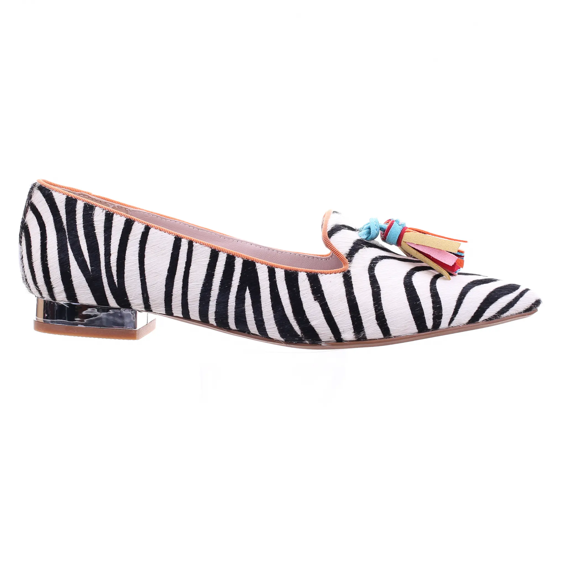 Zebra Print Pointed Toe Ballerina by PRODUIT PARFAIT