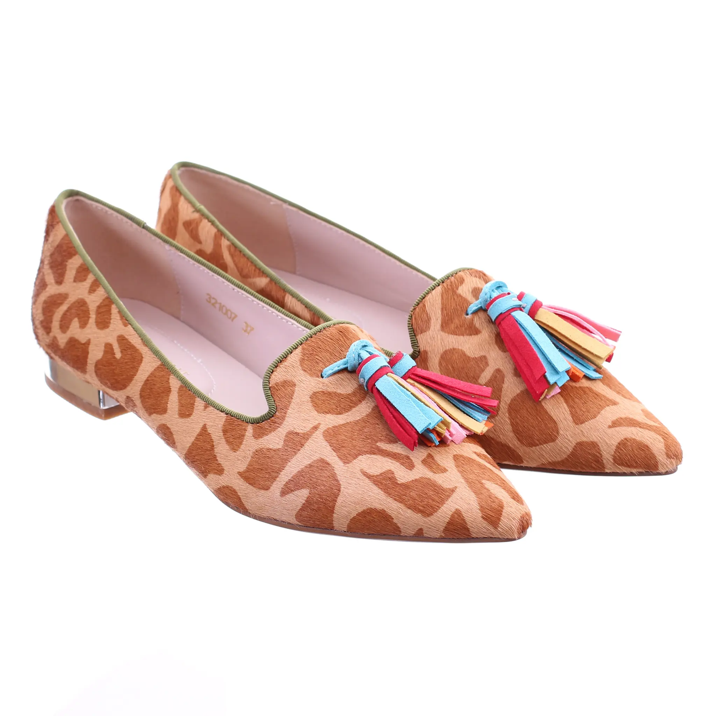 Giraffe Print Pointed Toe Ballerina by PRODUIT PARFAIT