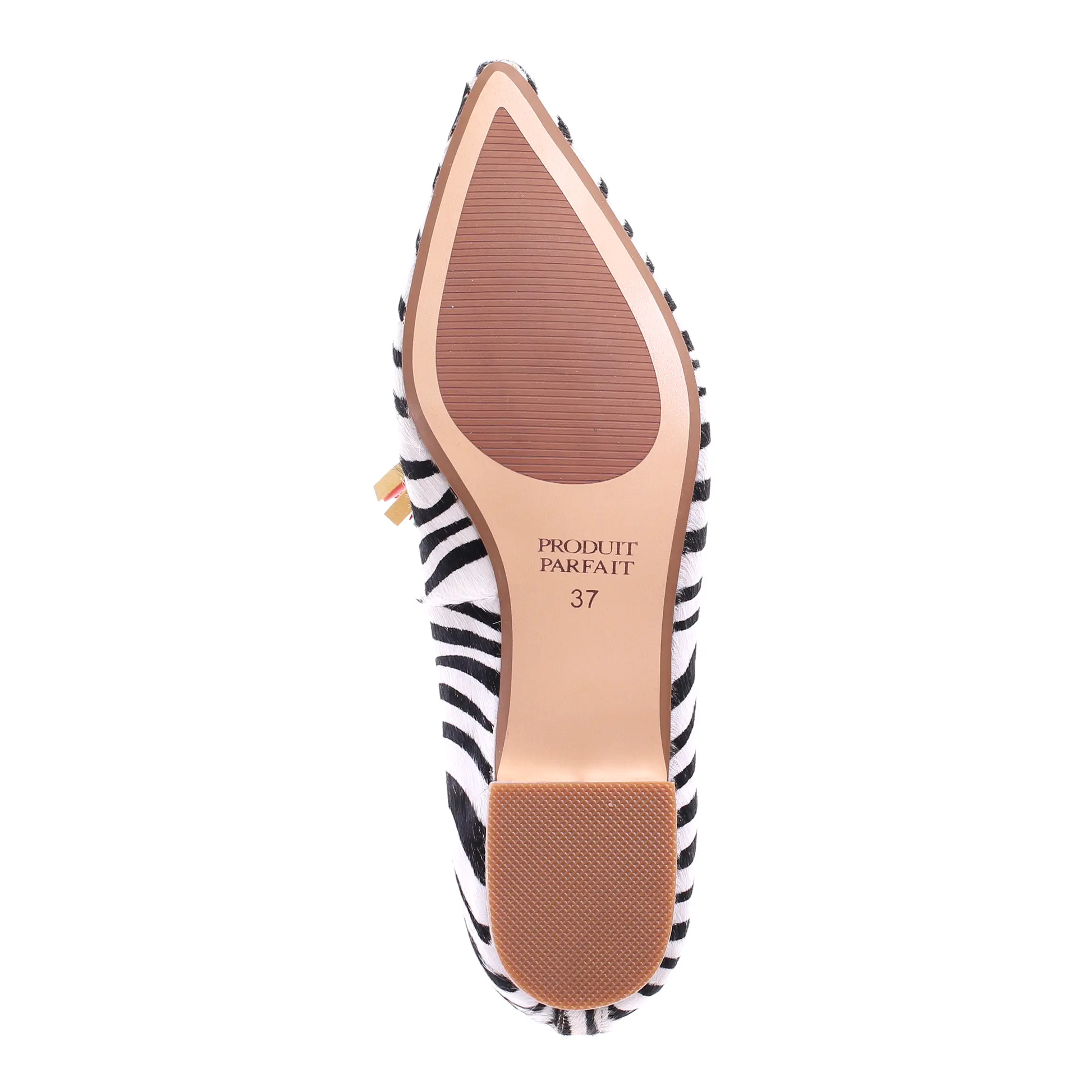 Zebra Print Pointed Toe Ballerina by PRODUIT PARFAIT