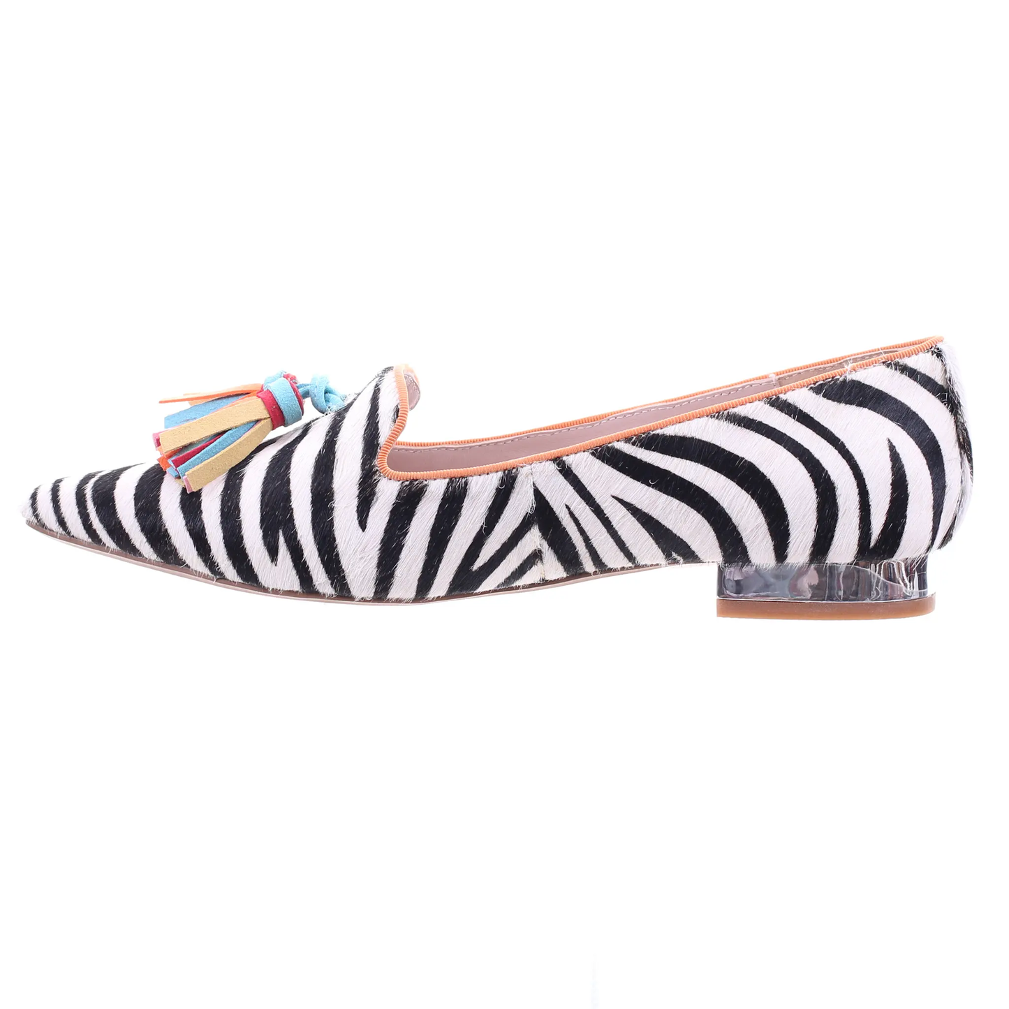 Zebra Print Pointed Toe Ballerina by PRODUIT PARFAIT