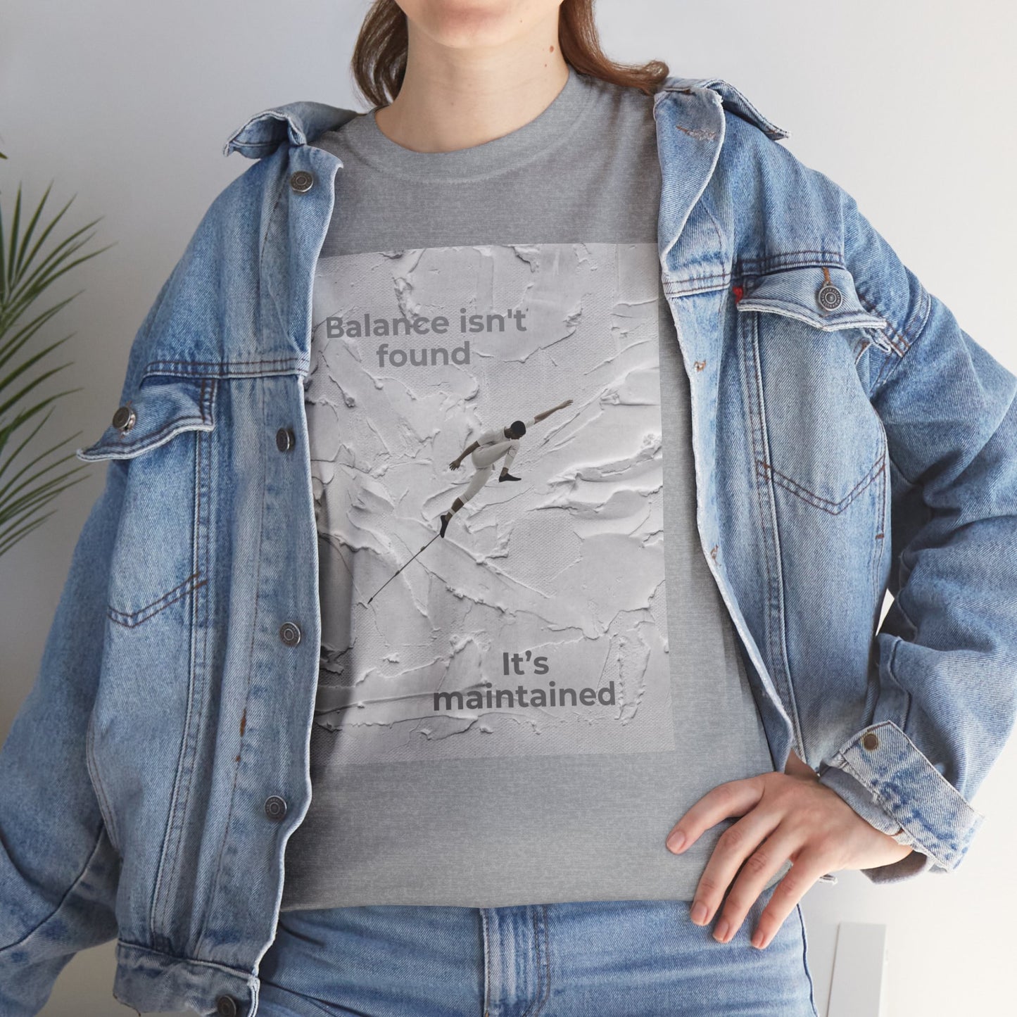 Balance Isn't Found T Shirt | Minimal Motivational Tightrope Graphic Unisex Tee