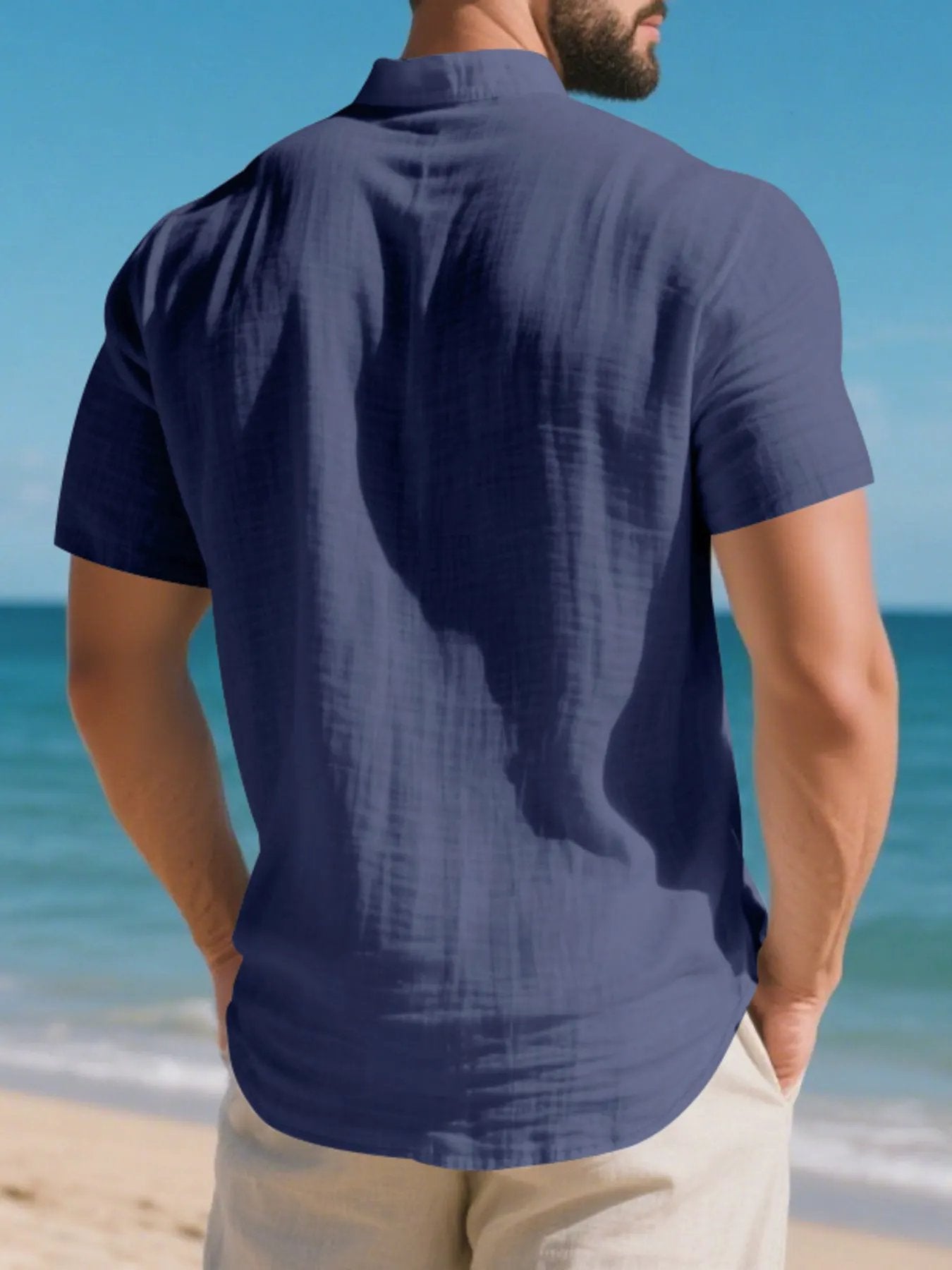 Men's Full Size Button Detail Short Sleeve Shirt Plus Size by Trendsi