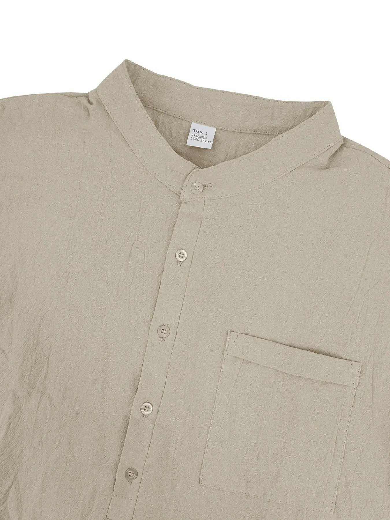 Men's Full Size Button Detail Long Sleeve Shirt Plus Size by Trendsi