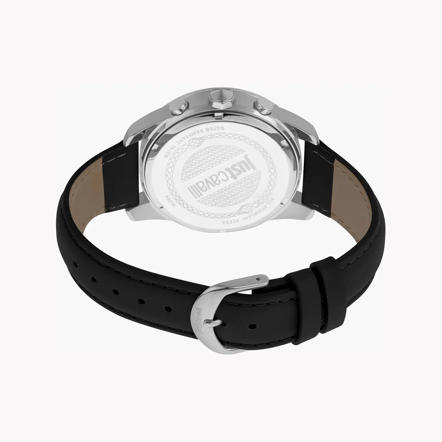 Just Cavalli Men's Silver Watch, Black Leather Band | Jc1g204l0015 by JUST CAVALLI