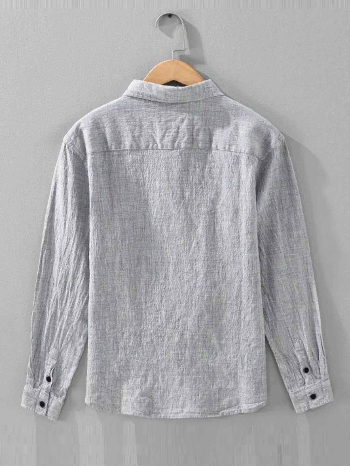 Men's Plus Size Button Up Long Sleeve Shirt by Trendsi