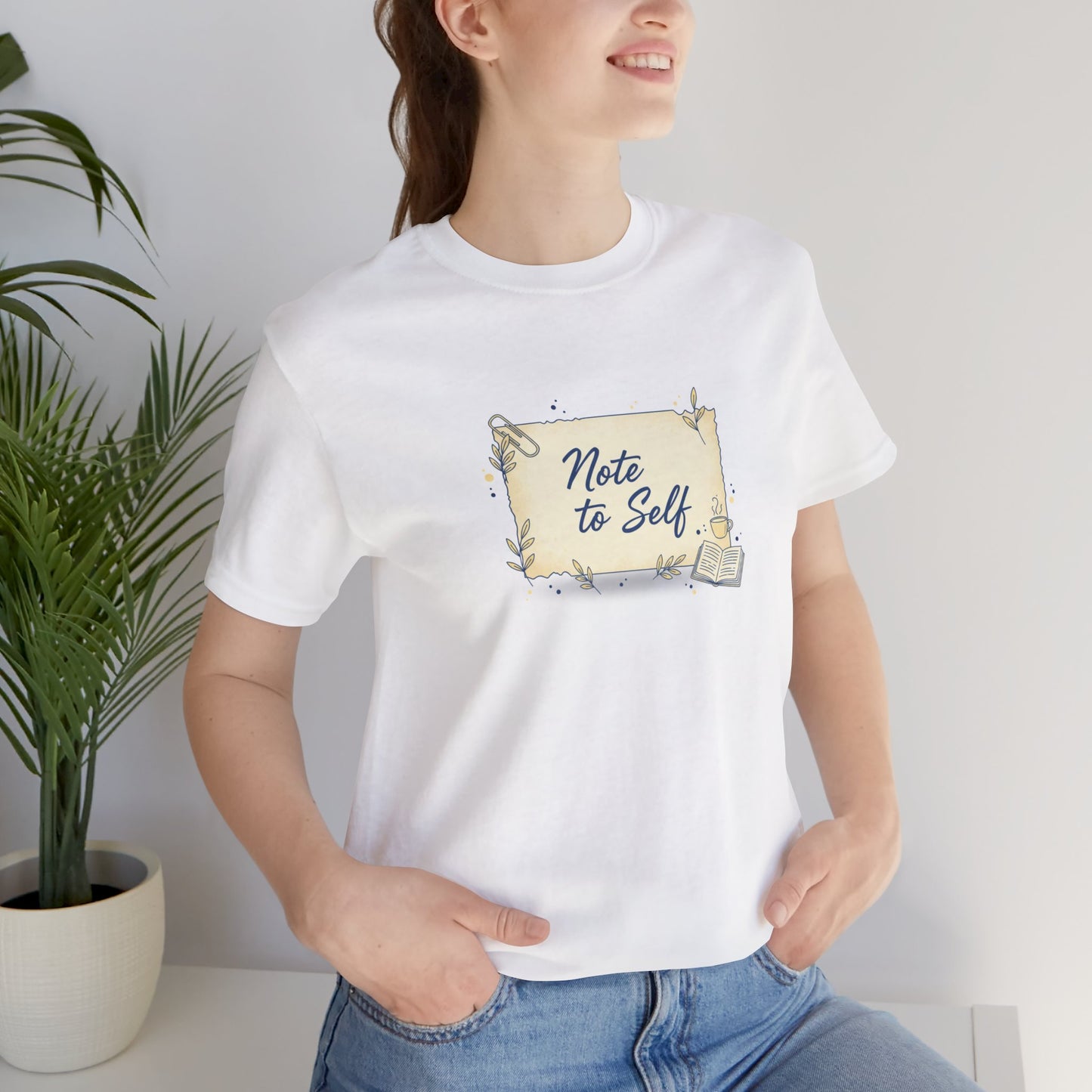 Note to Self paper note tee | post‑it reminder, handwritten analogue aesthetic