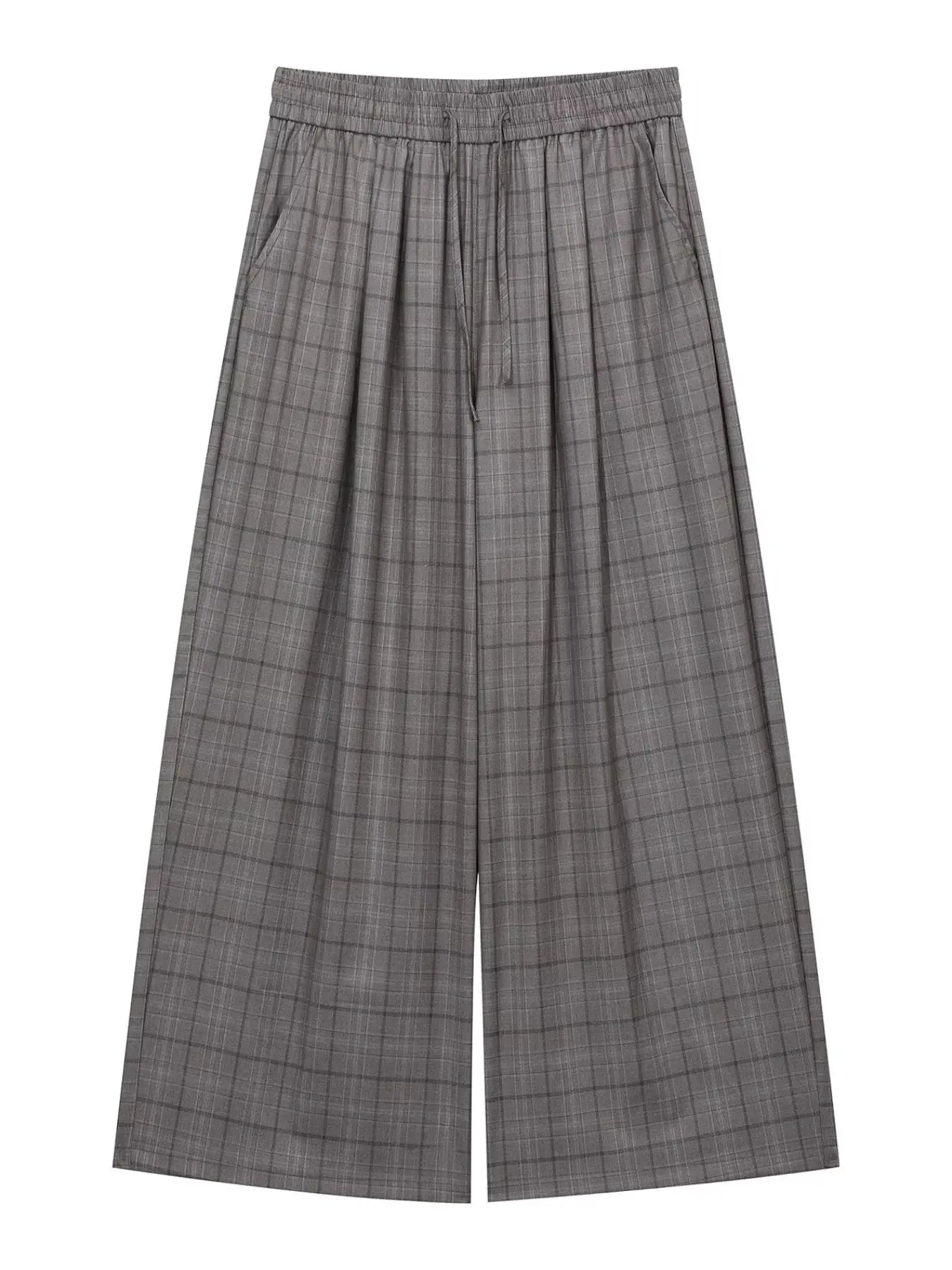 Men's Plaid Wide-Leg Pants by Trendsi