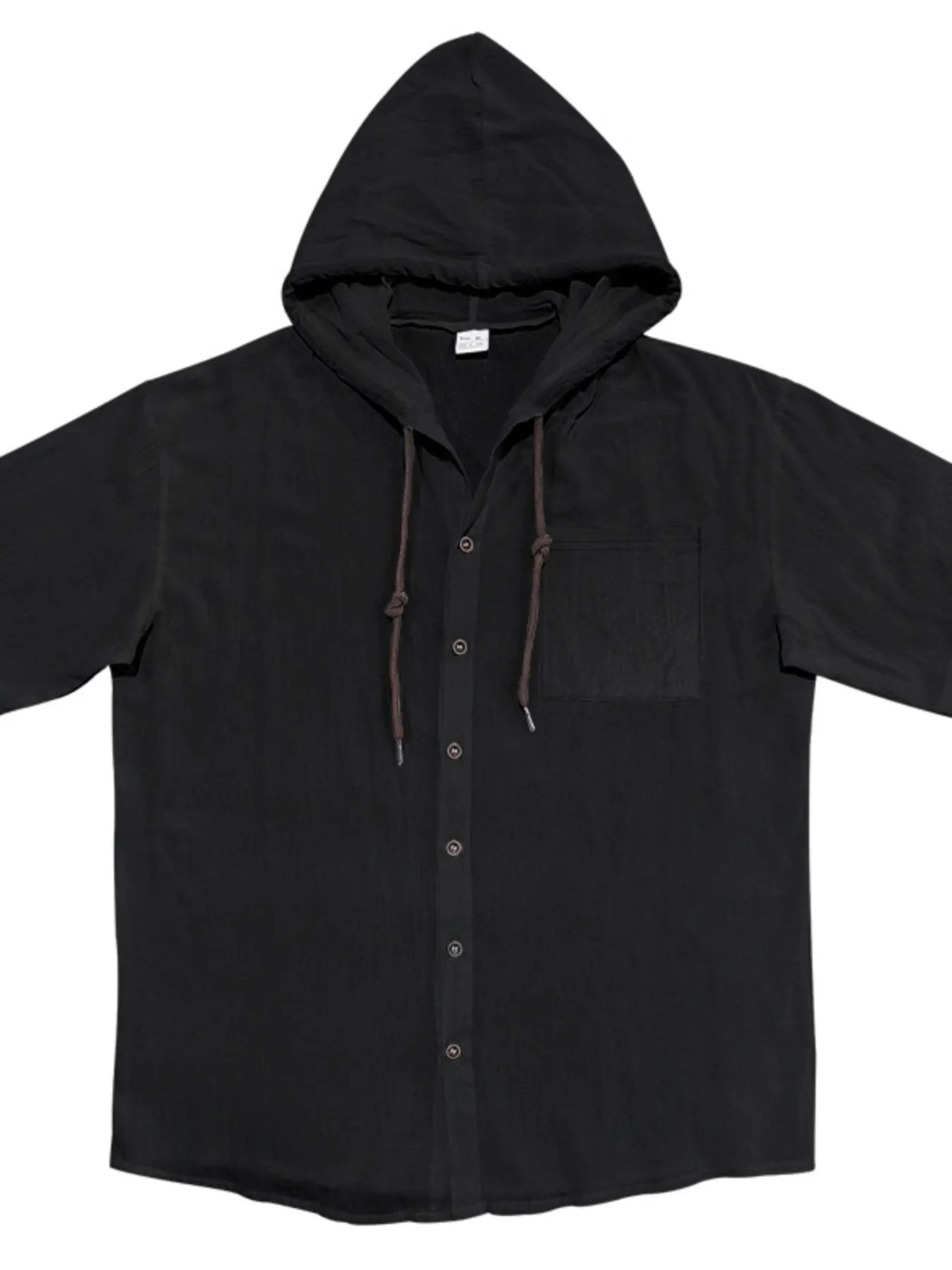 Men's Full Size Casual Hooded Short-Sleeve Shirt Plus Size by Trendsi