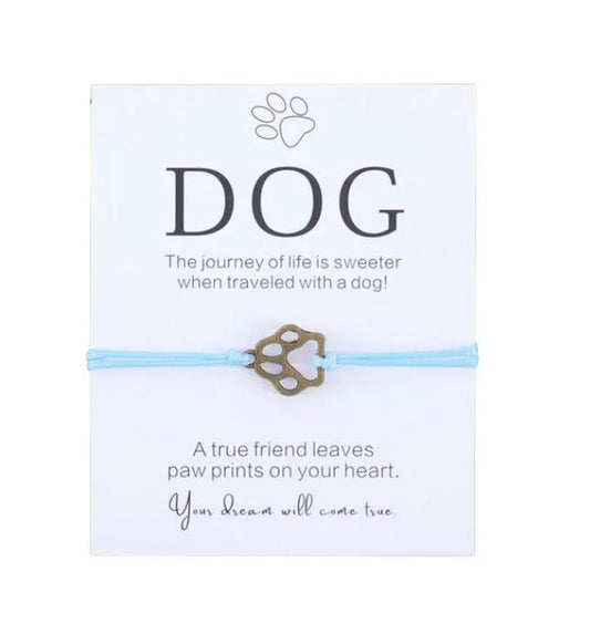 Friendship Bracelet Gift for Him Paw Print Bracelet Dog Lover Gift Dog Lover Jewelry Wish Bracelet Gift for Pet Dog Parents by Maiden-Art