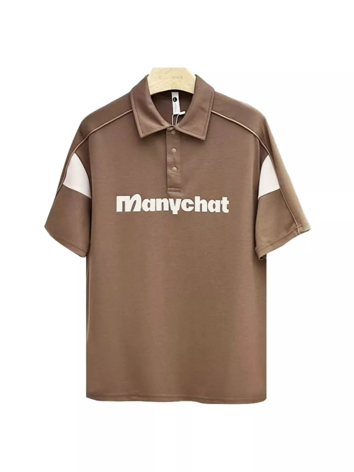 Men's Plus Size Letter Short Sleeve Polo by Trendsi