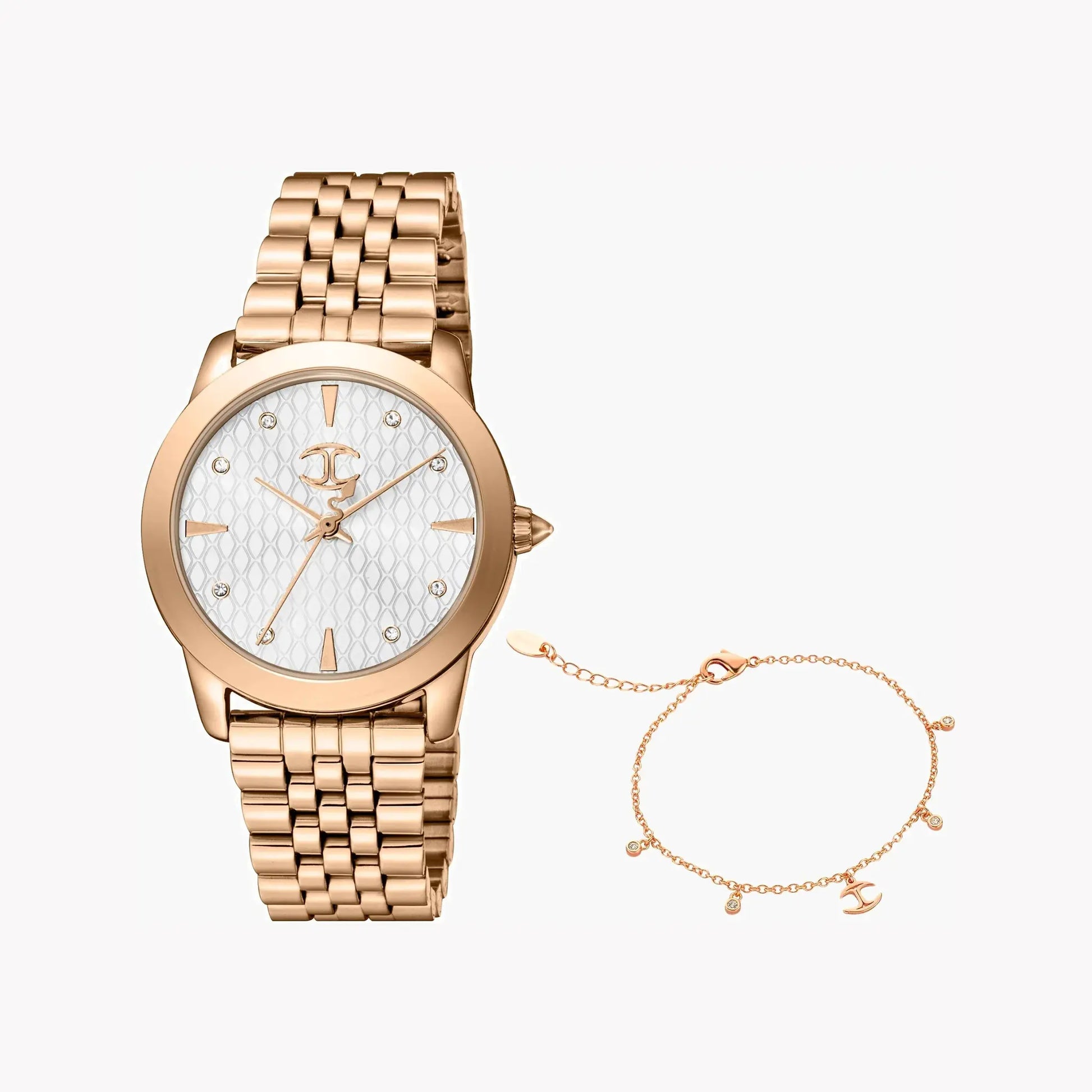 Just Cavalli Women's Rose Gold Stainless Steel Watch, Silver Dial | Jc1l211m0275 by JUST CAVALLI
