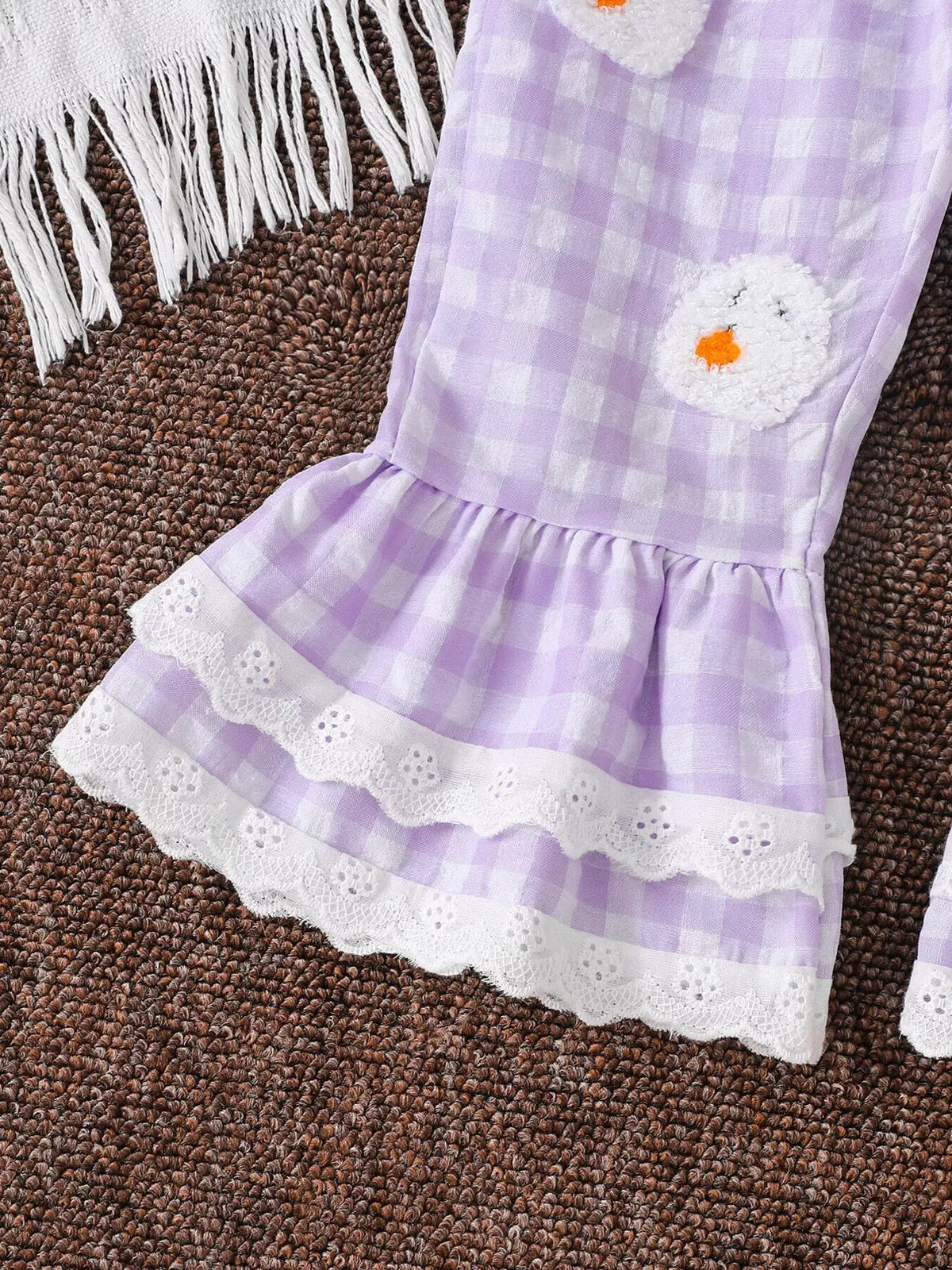 Children's Little Pumpkin Gingham Ruffle Hem Jumpsuit by Partner Label