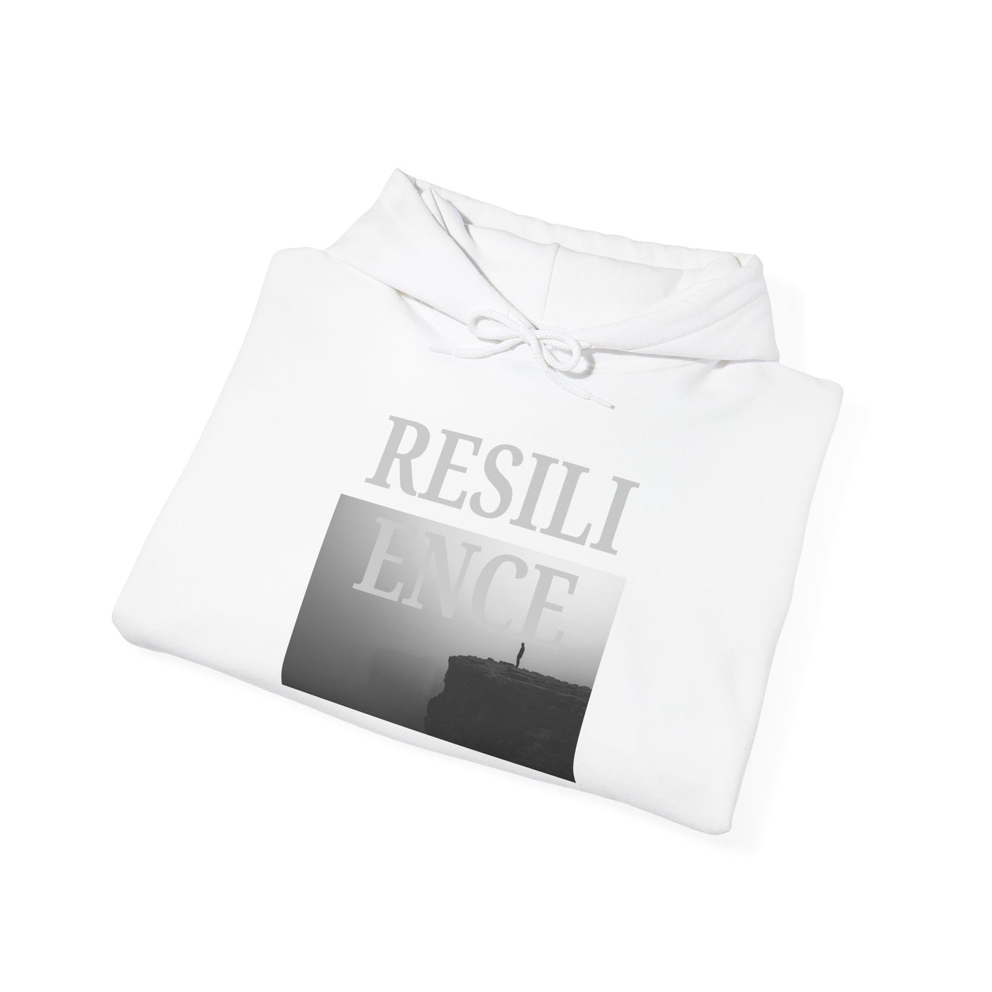 Resilience Hoodie — Minimalist Monochrome Photo Pullover