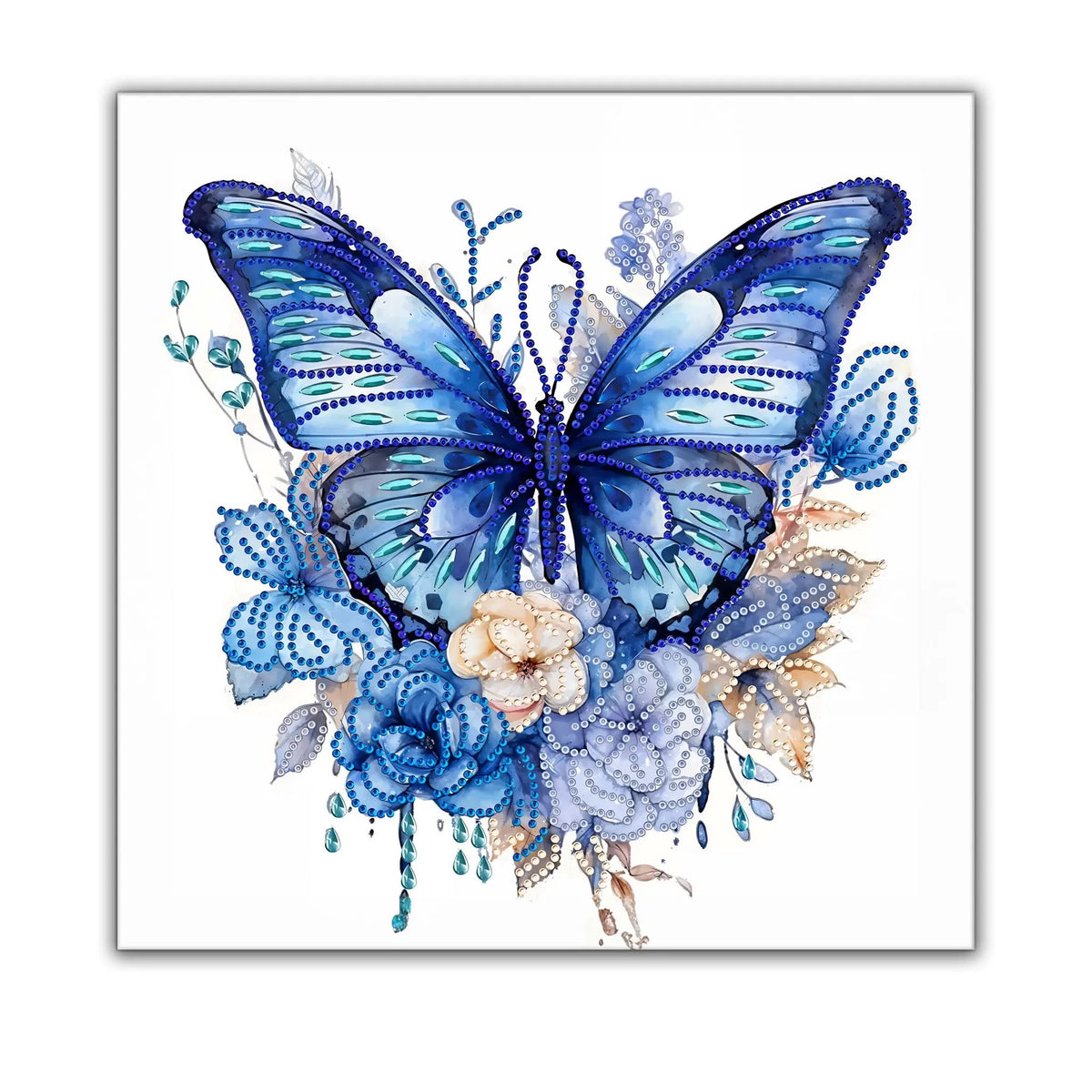 Wall Art - Blue butterfly big-Canvas Print by Gtaart.ca